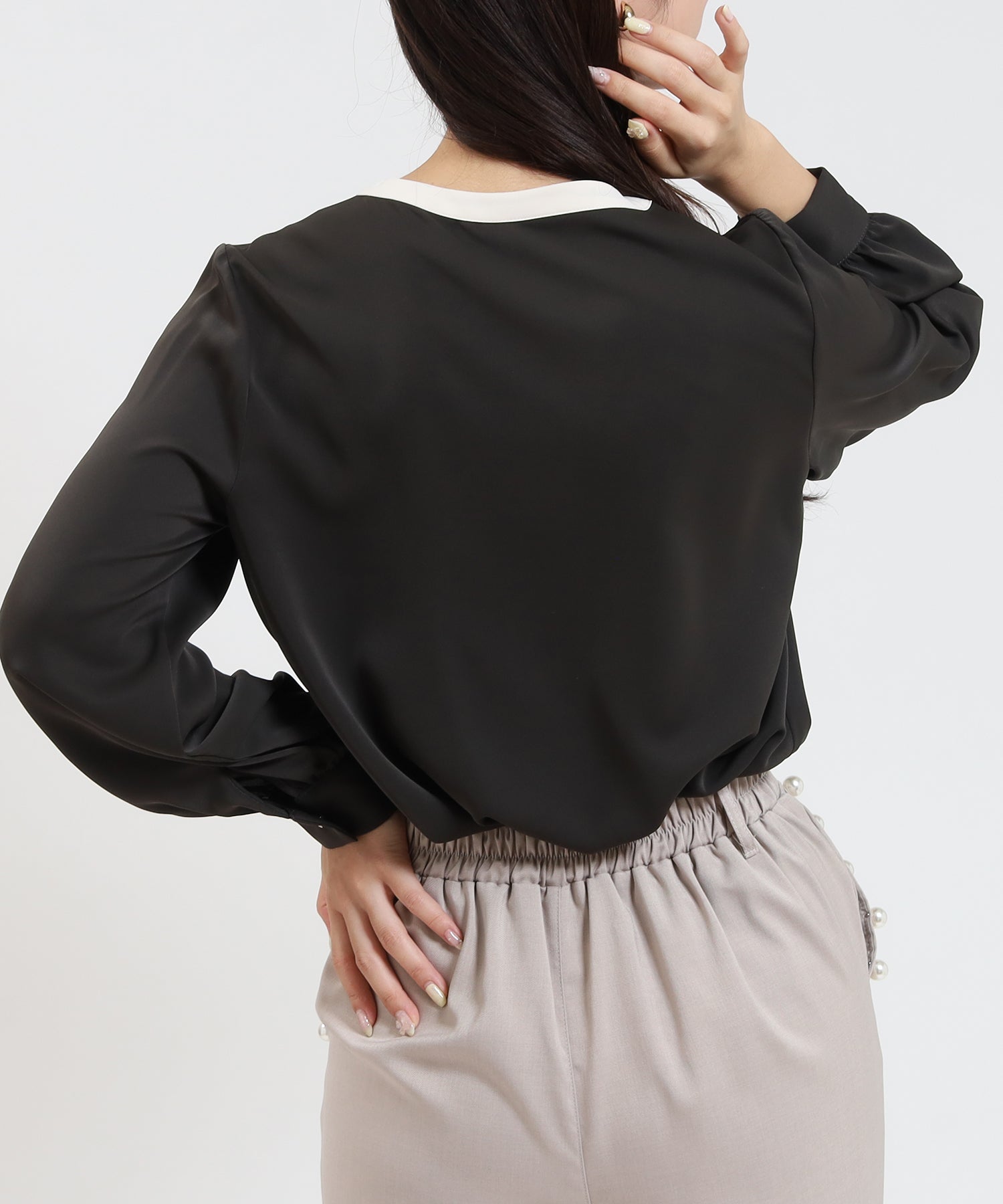 ブラウン model:160cm/骨格ウェーブ 着用サイズ:M
