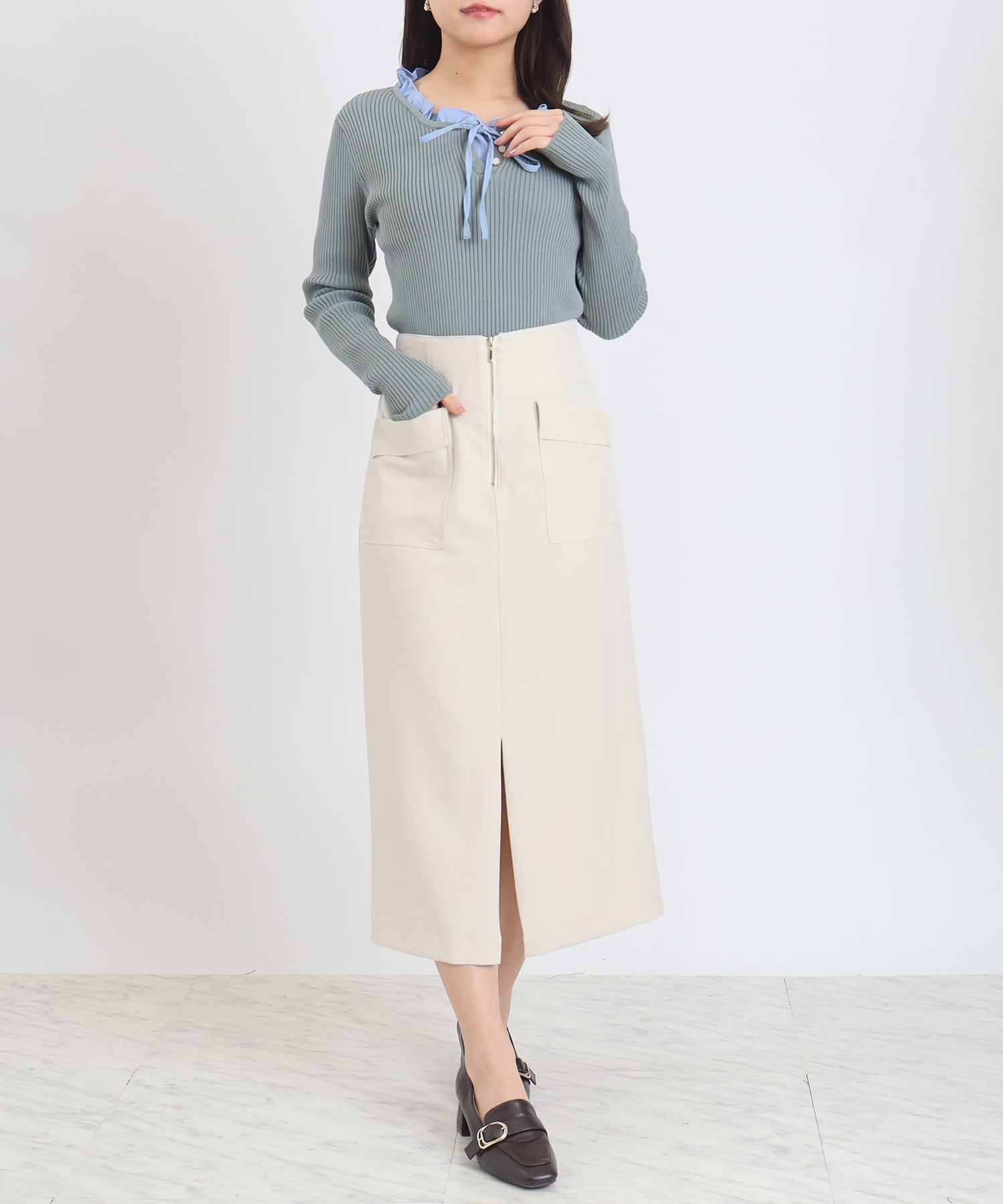 ライトグレー model:156cm 着用サイズ:M