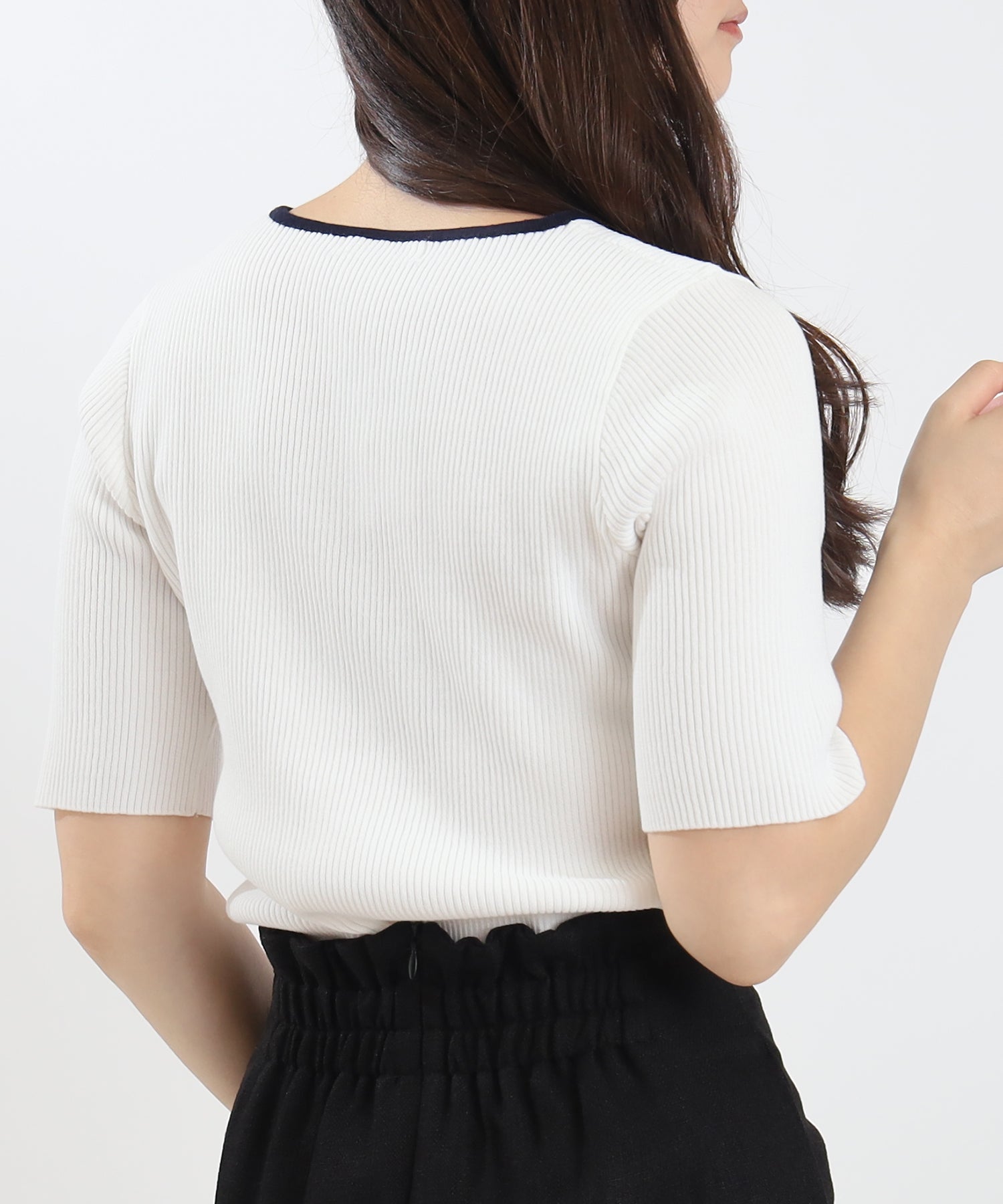 ホワイト×ネイビー model:160 着用サイズ:M