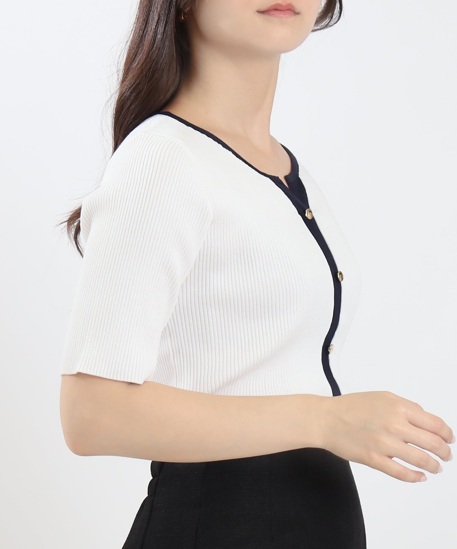 ホワイト×ネイビー model:160 着用サイズ:M