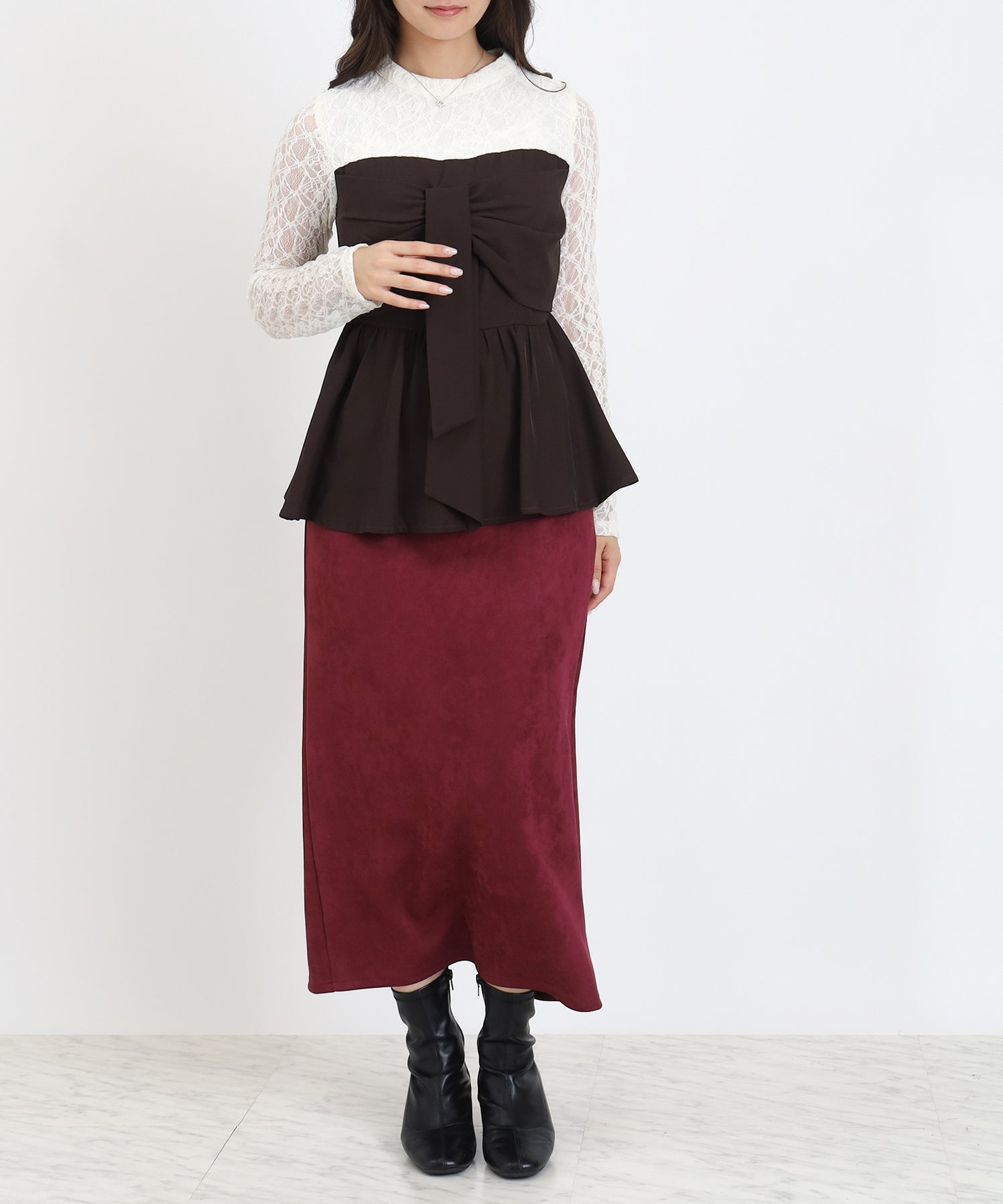 ブラウン model:160 着用サイズ:M