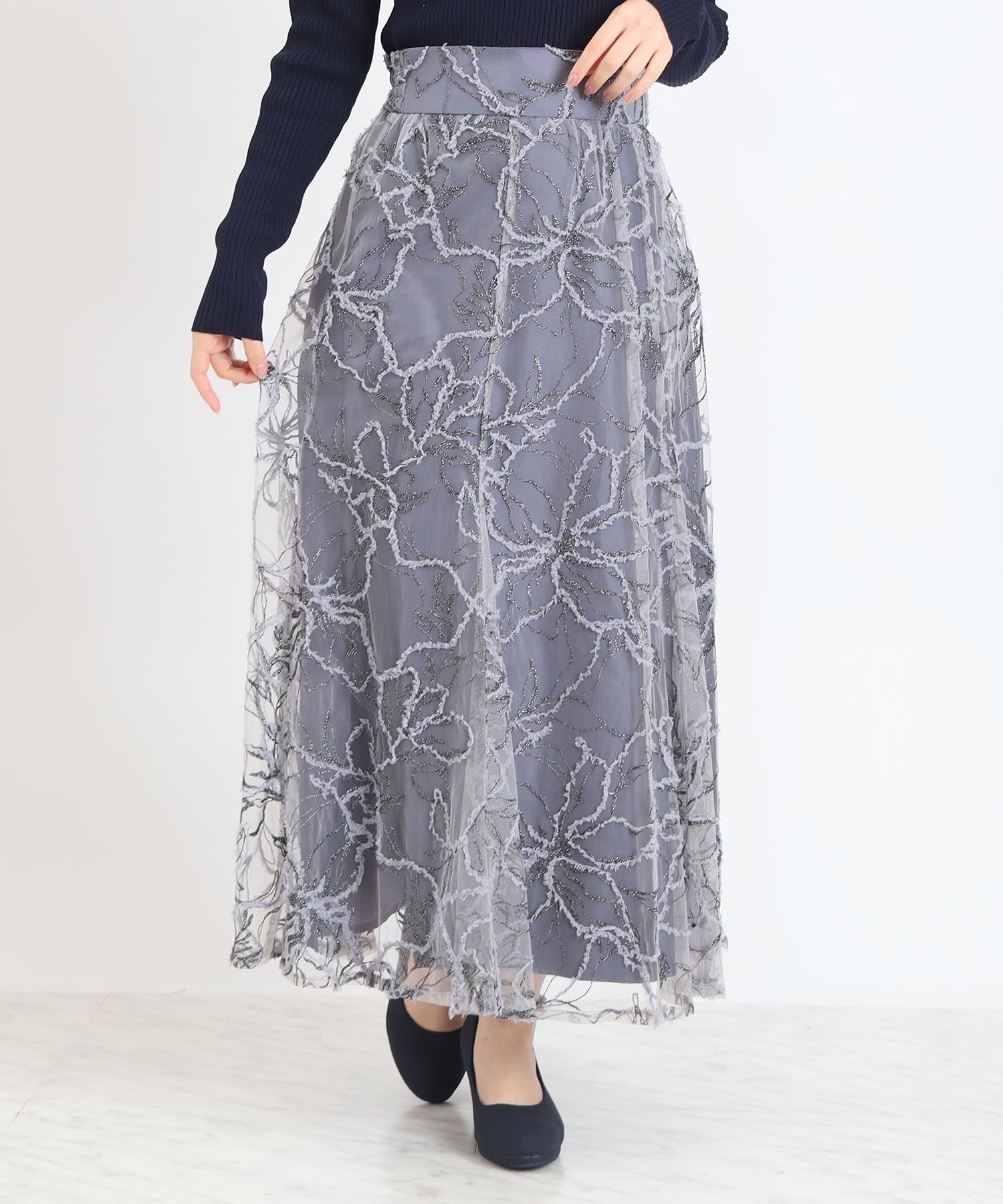 ライトグレー model:156 着用サイズ:M (長:90㎝丈仕様)