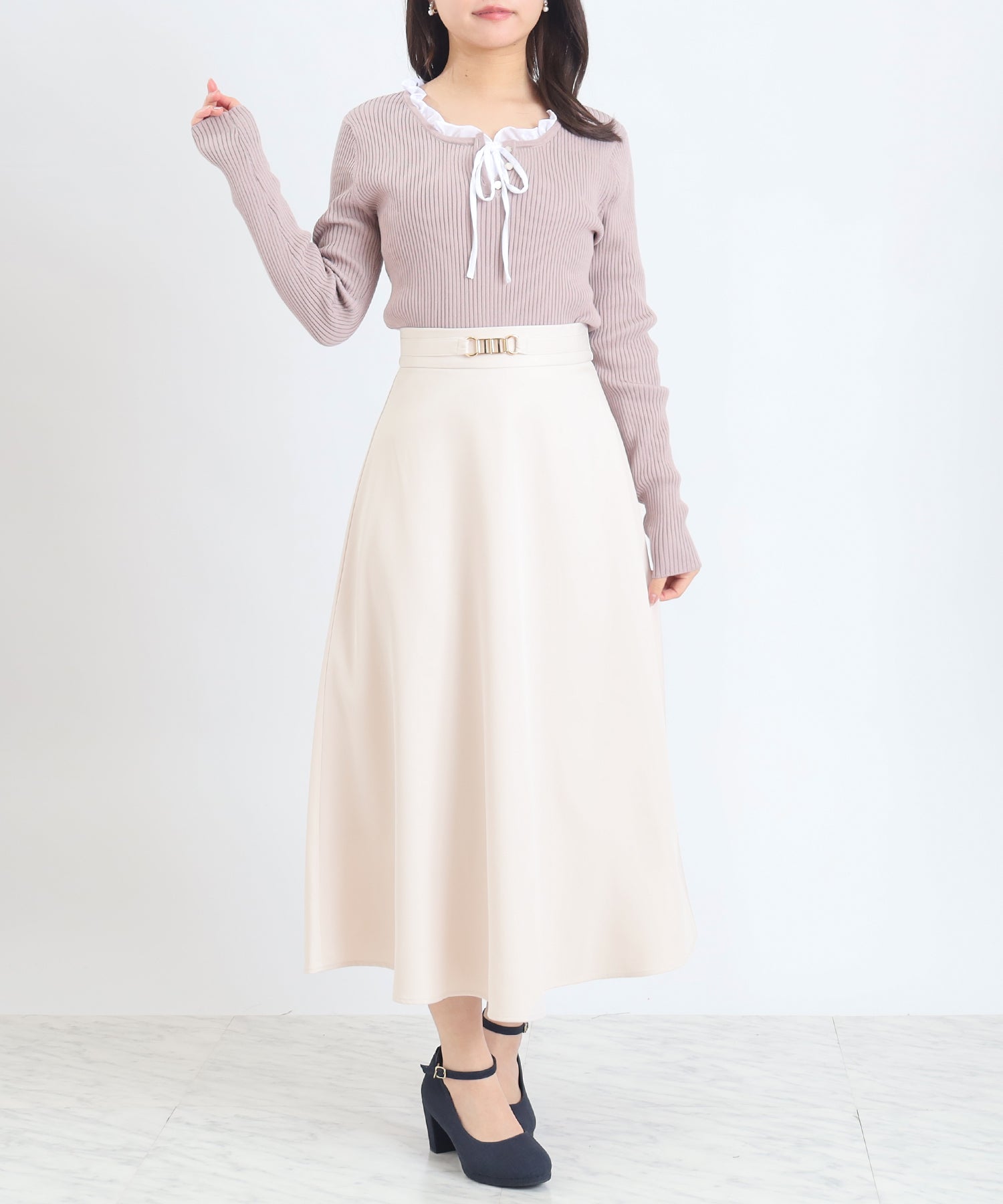 ベージュ model:156cm 着用サイズ:S