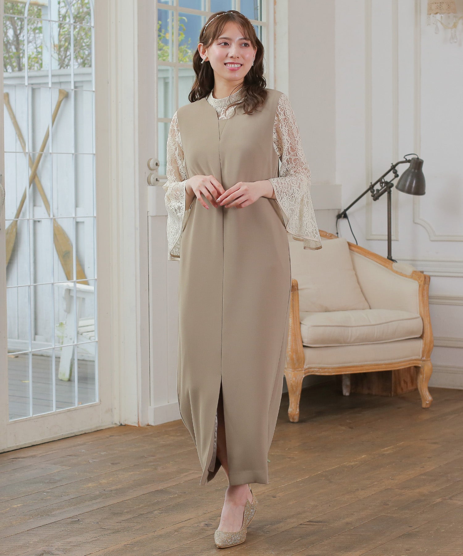 ベージュ model:164cm 着用サイズ:M