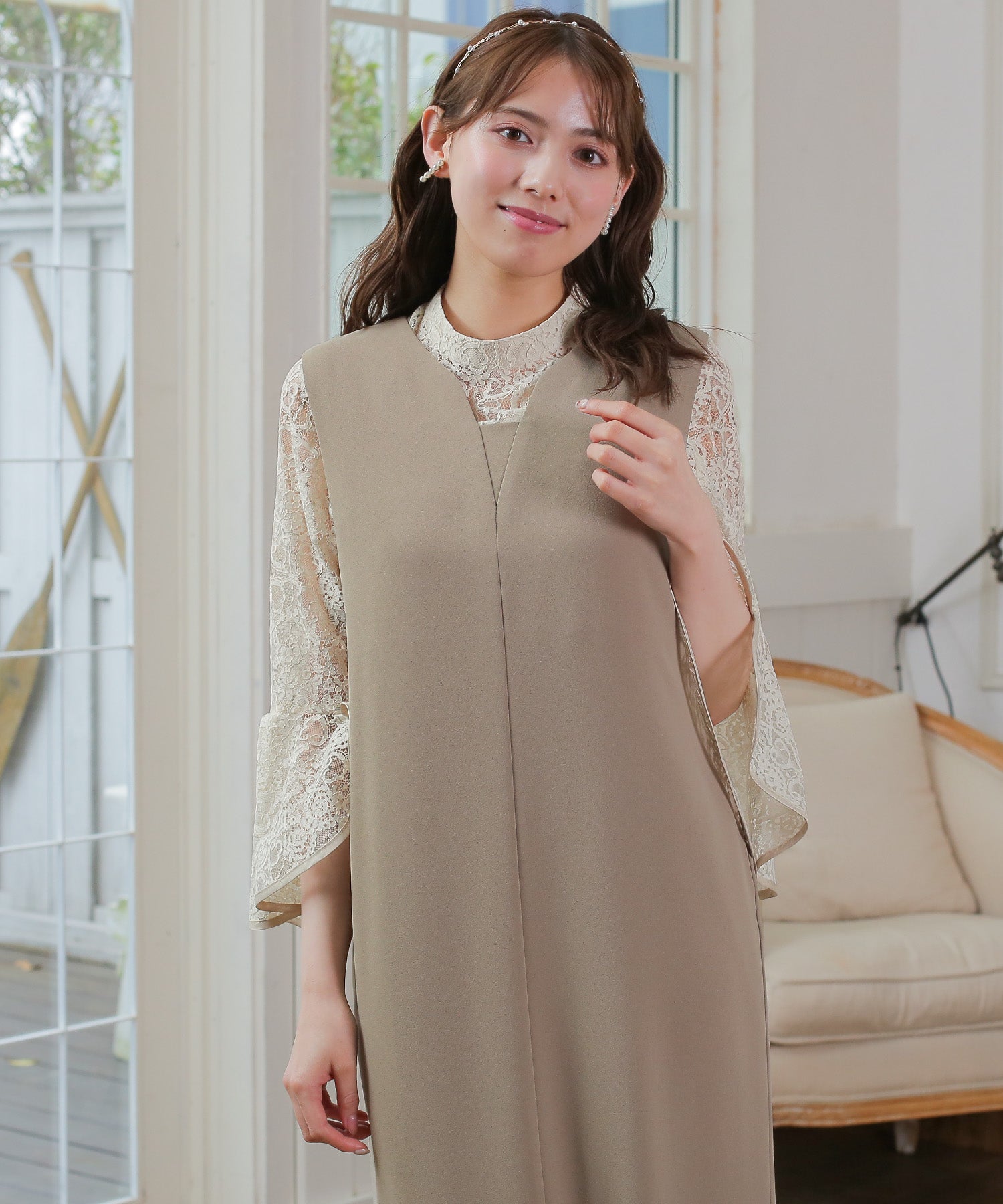ベージュ model:164cm 着用サイズ:M