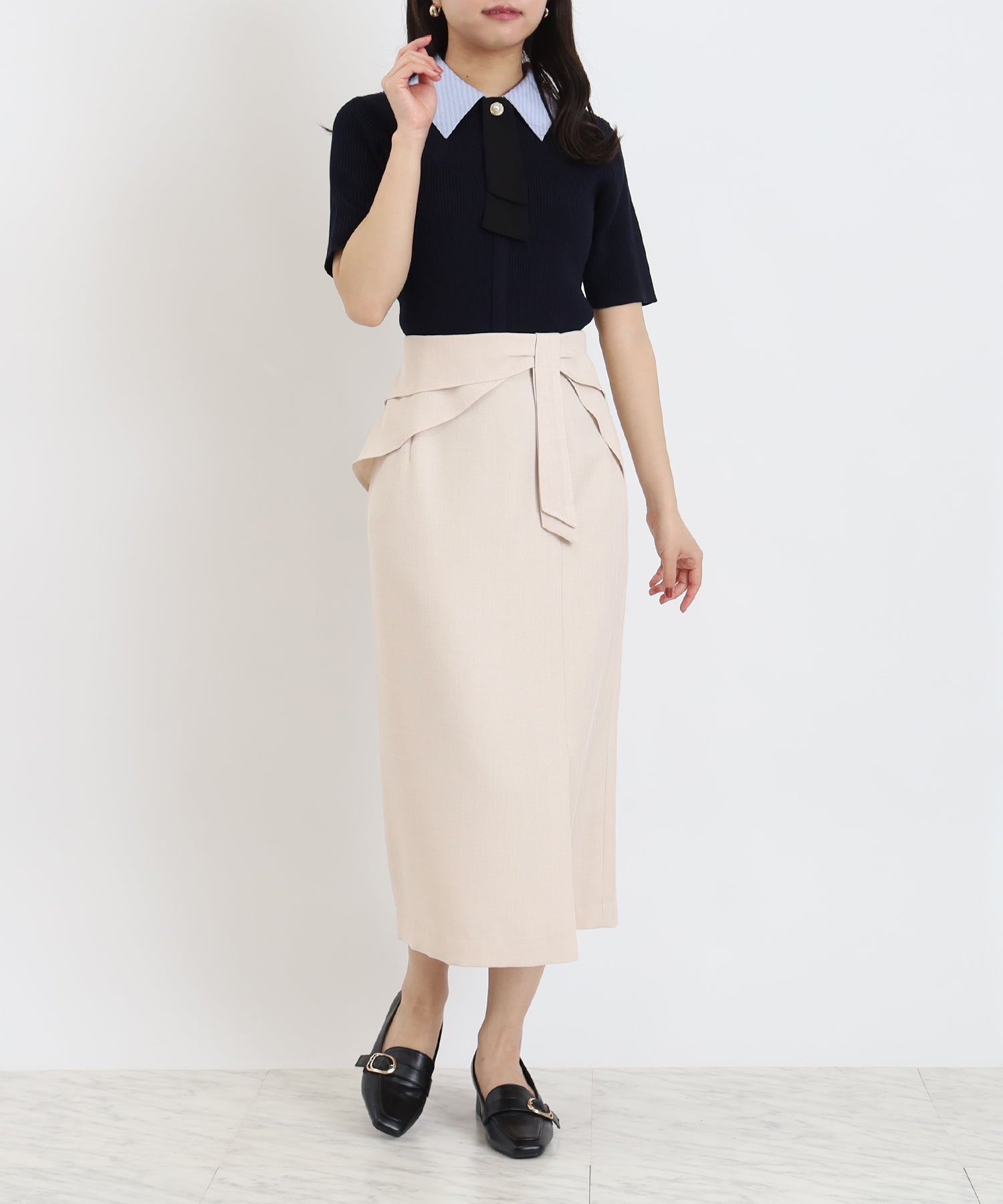ベージュ model:156cm 着用サイズ:S