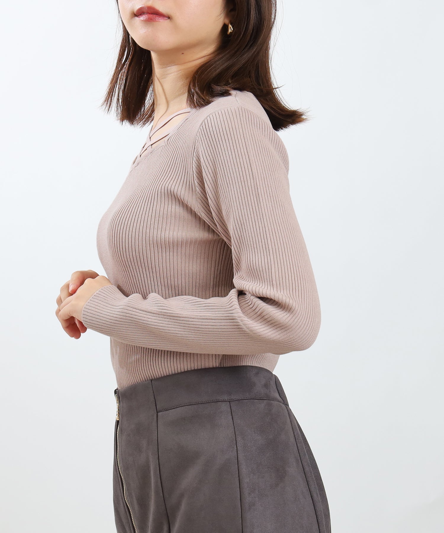 ピンクベージュ model:156 着用サイズ:M