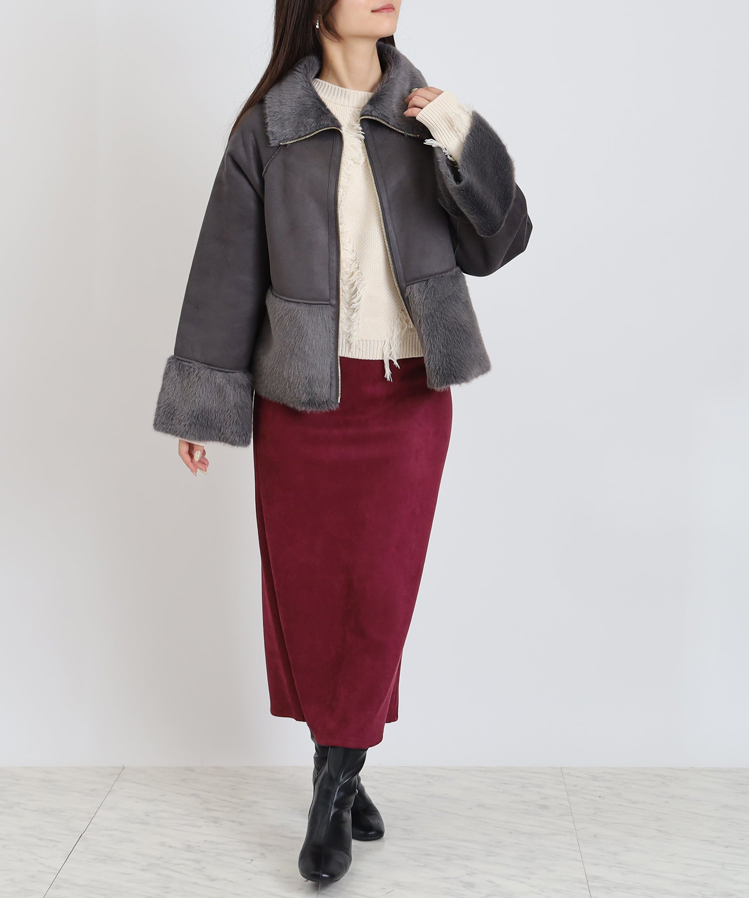 チャコール model:160cm 着用サイズ:M