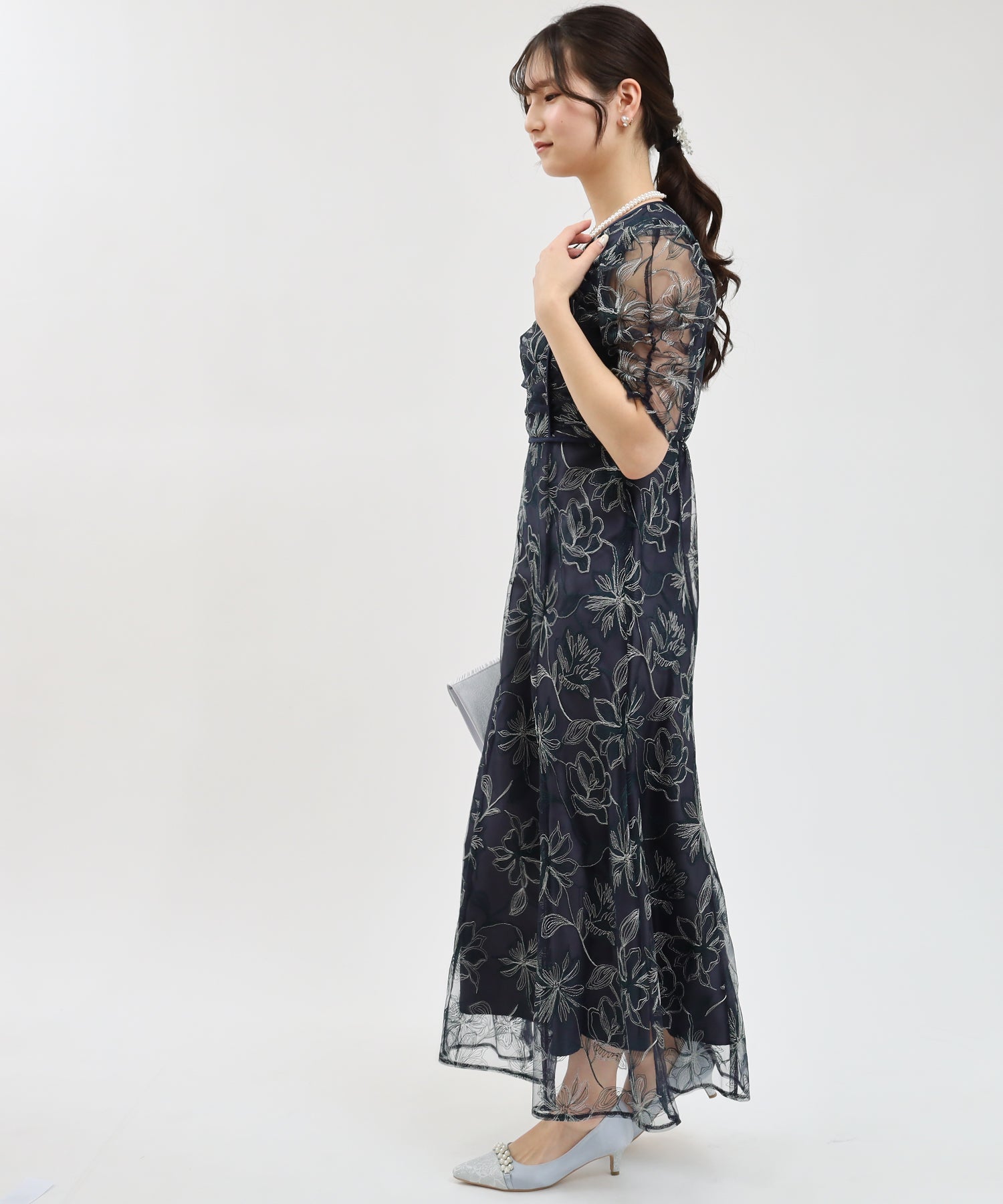 ネイビー model:160cm/骨格ウェーブ 着用サイズ:M
