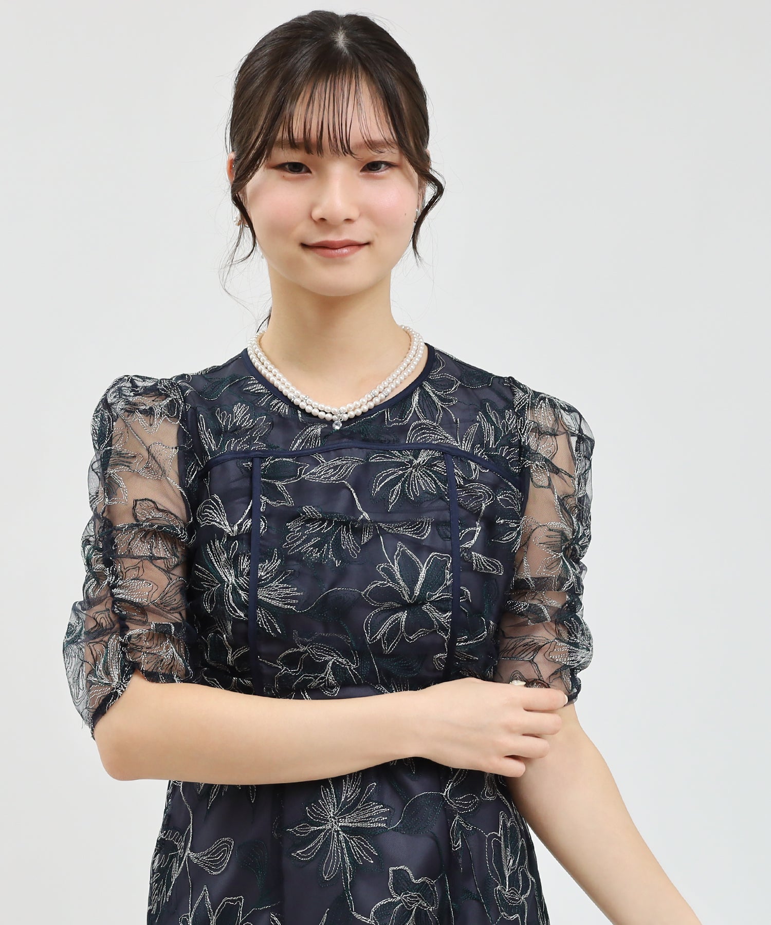 ネイビー model:160cm/骨格ウェーブ 着用サイズ:M
