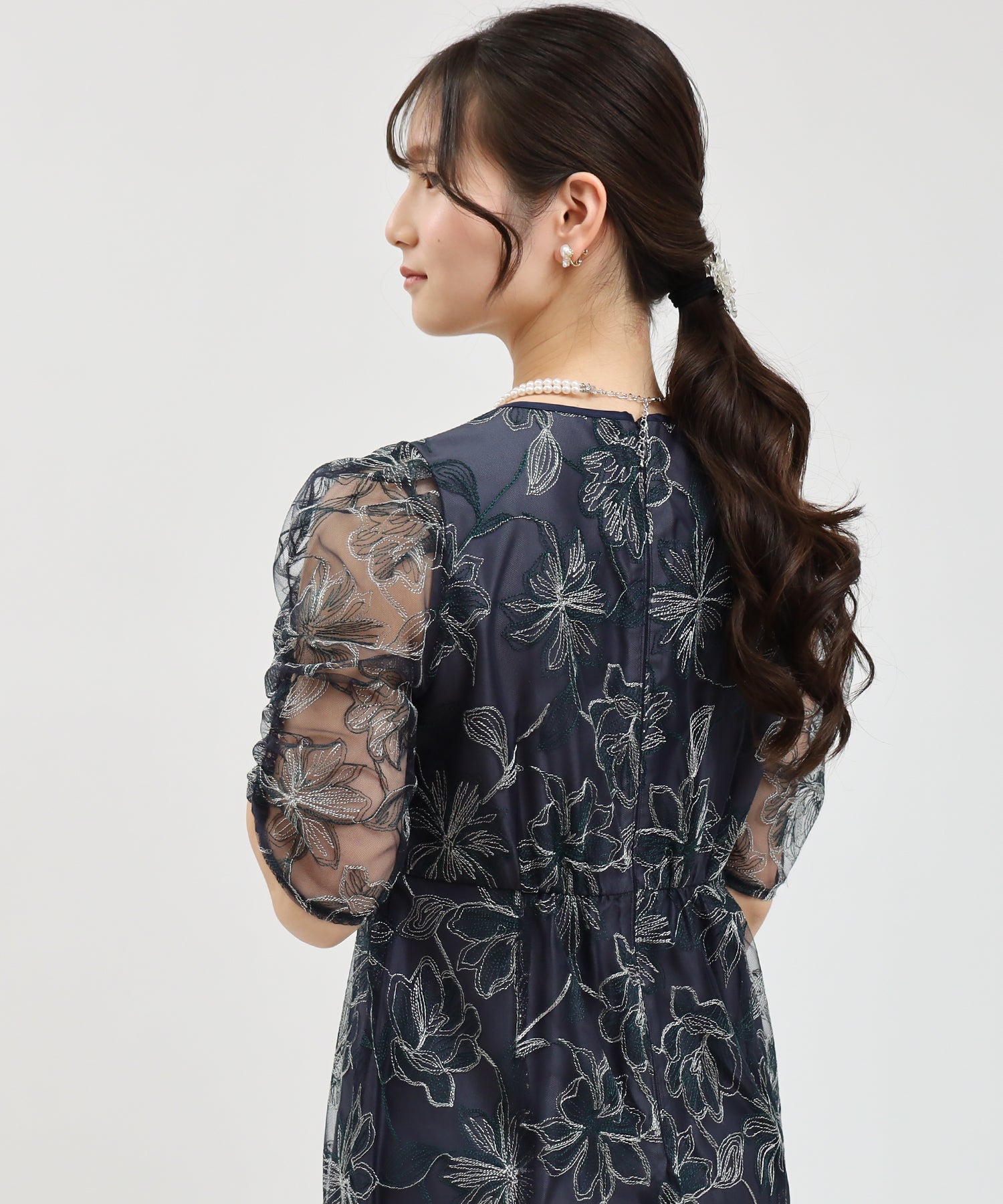 ネイビー model:160cm/骨格ウェーブ 着用サイズ:M
