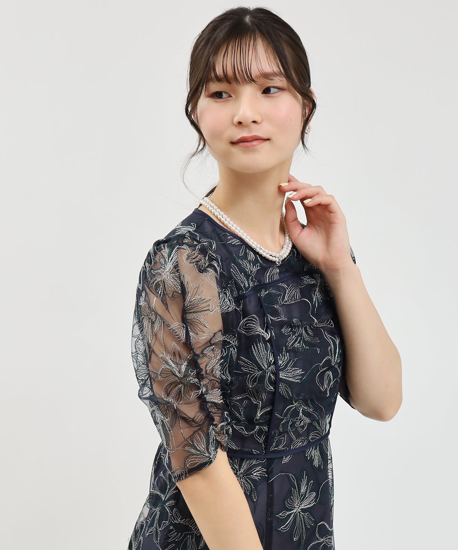 ネイビー model:160cm/骨格ウェーブ 着用サイズ:M