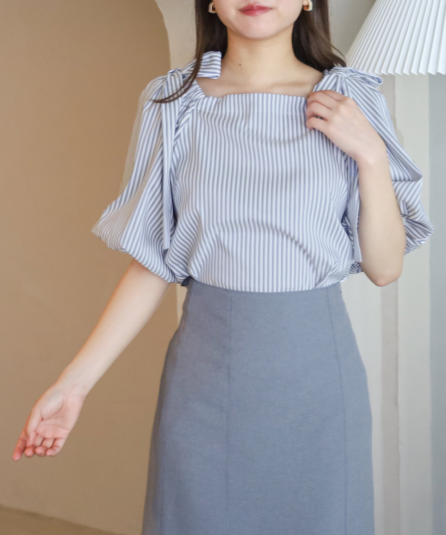 ホワイト×グレー model:156 着用サイズ:M
