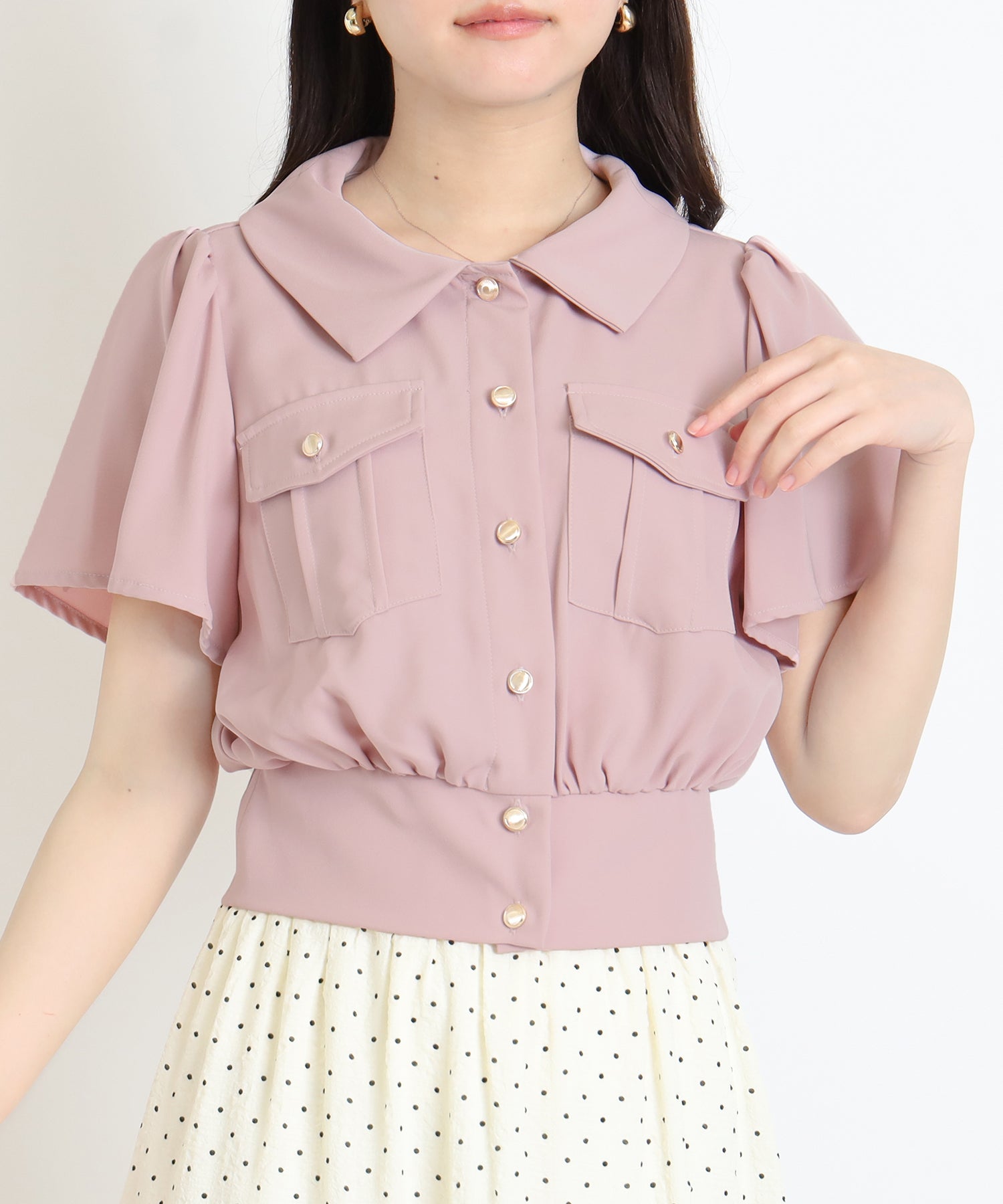 ピンクベージュ model:160 着用サイズ:M