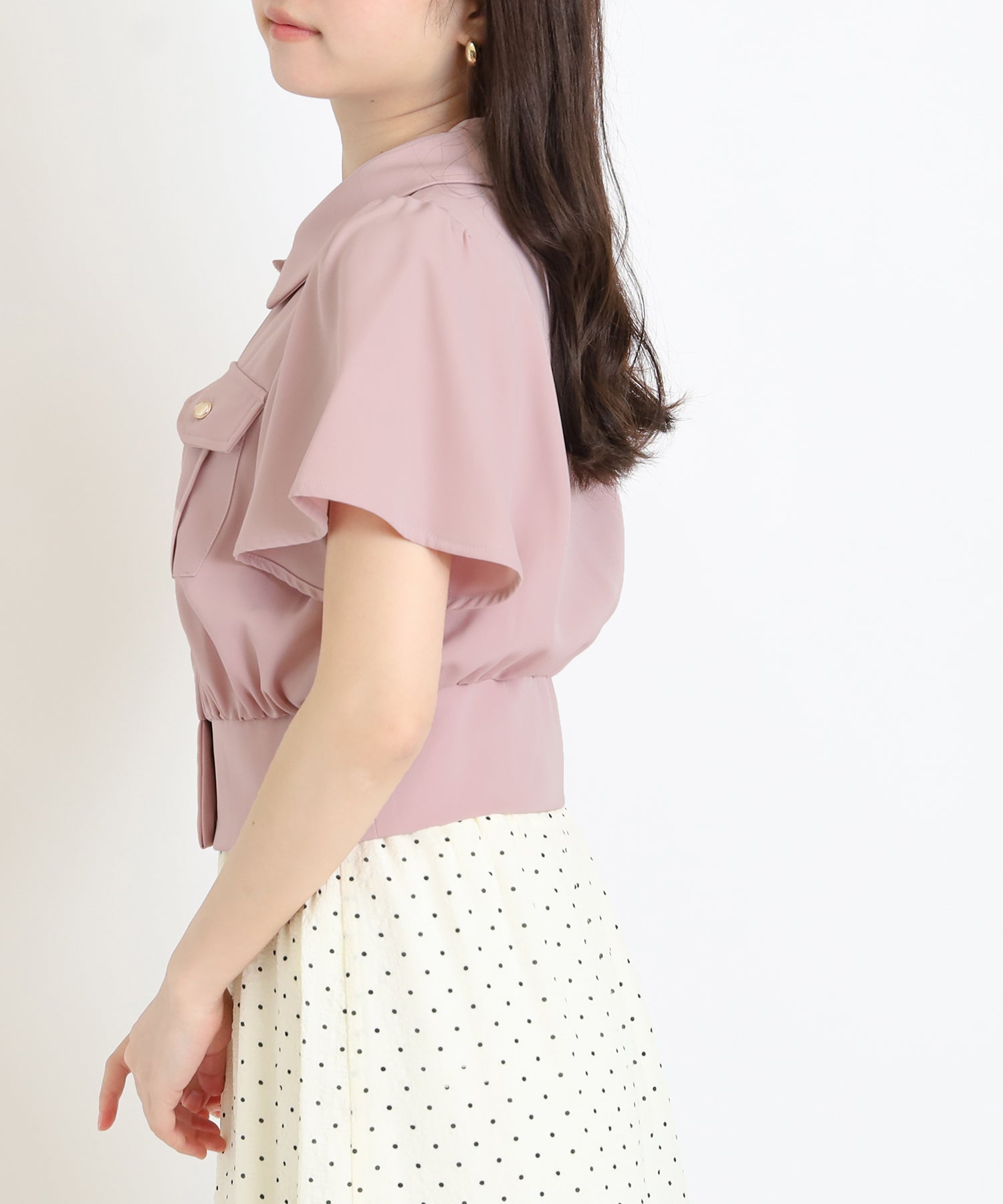 ピンクベージュ model:160 着用サイズ:M