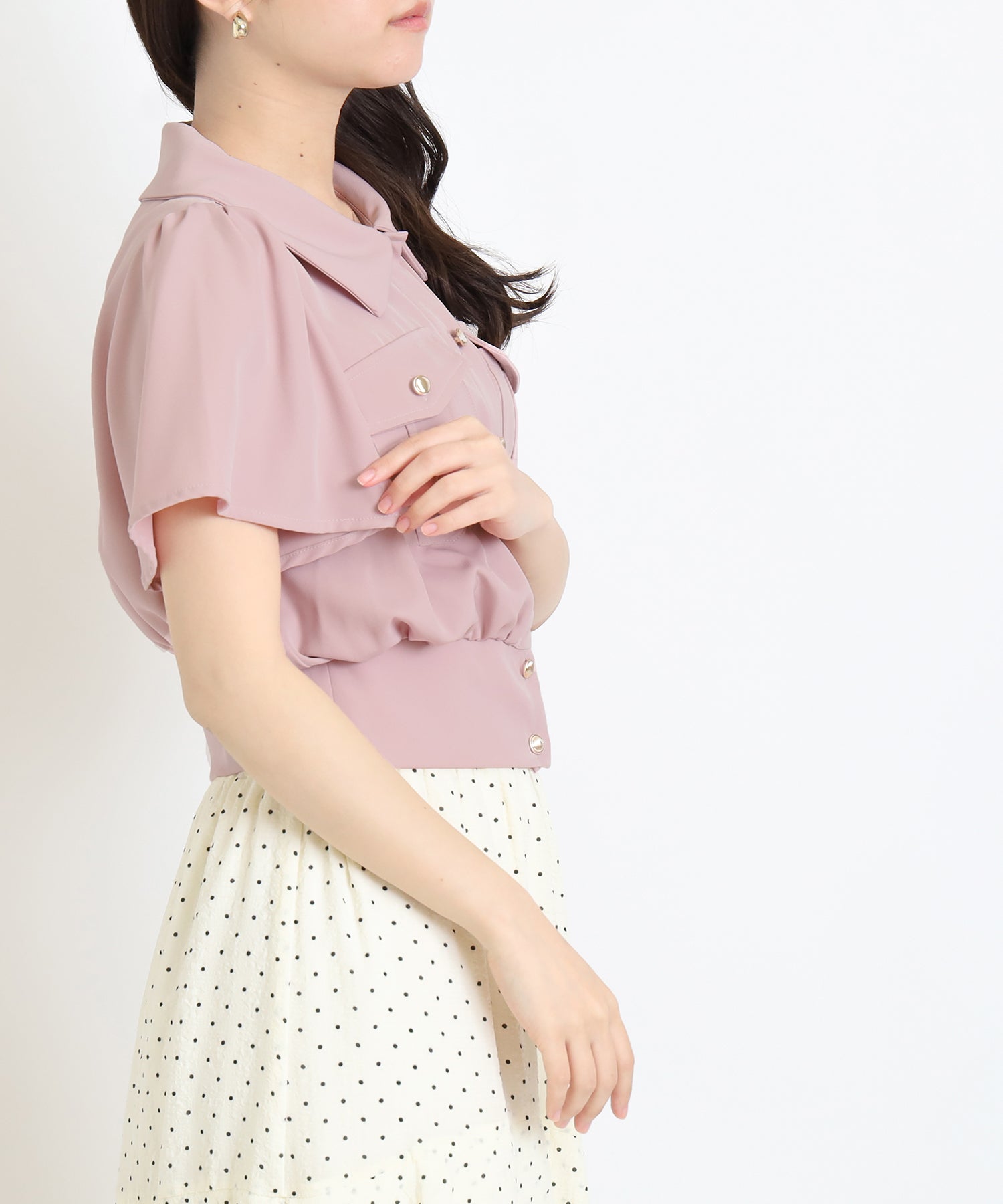 ピンクベージュ model:160 着用サイズ:M
