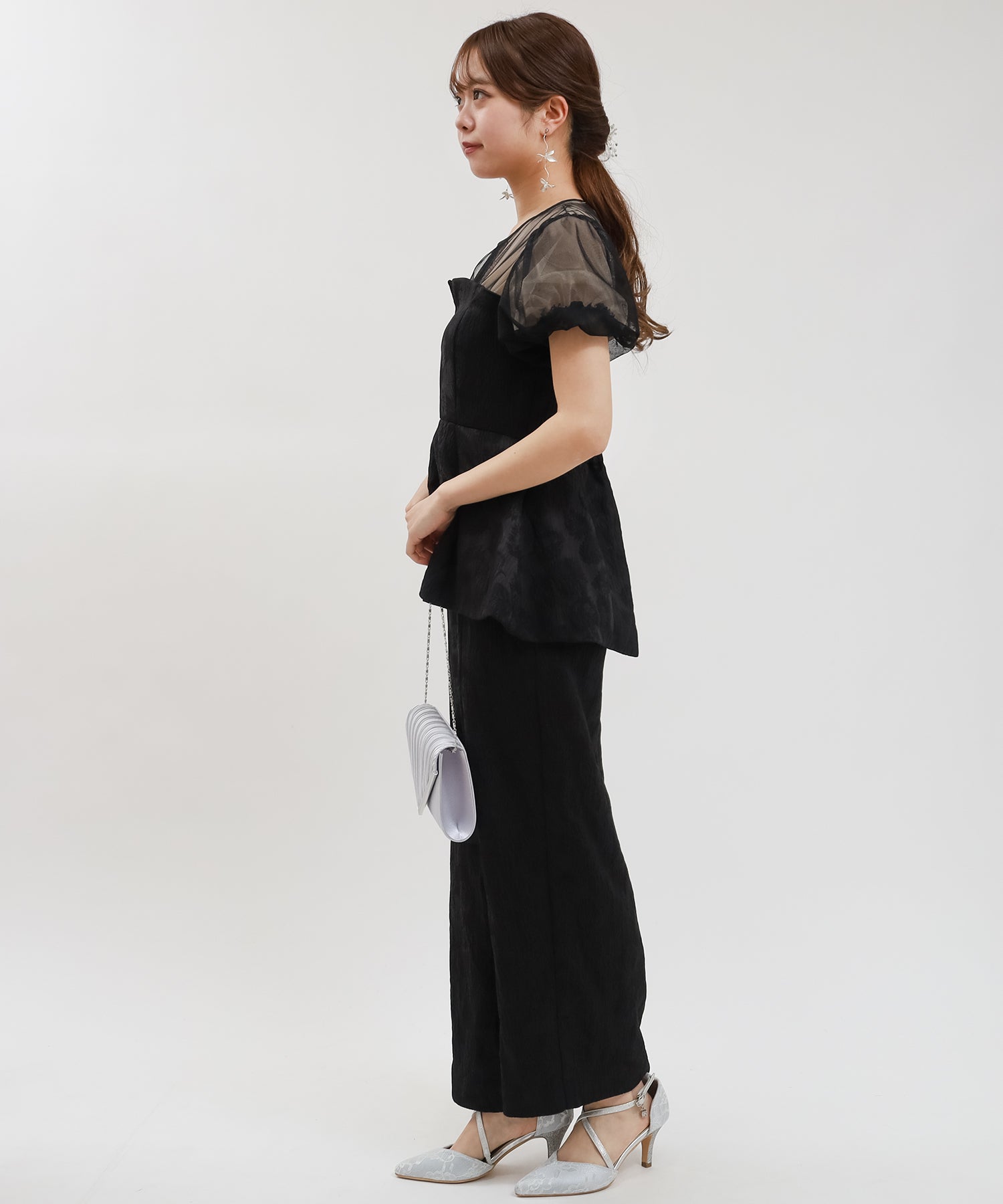 ブラック model:155cm/骨格ウェーブ 着用サイズ:M