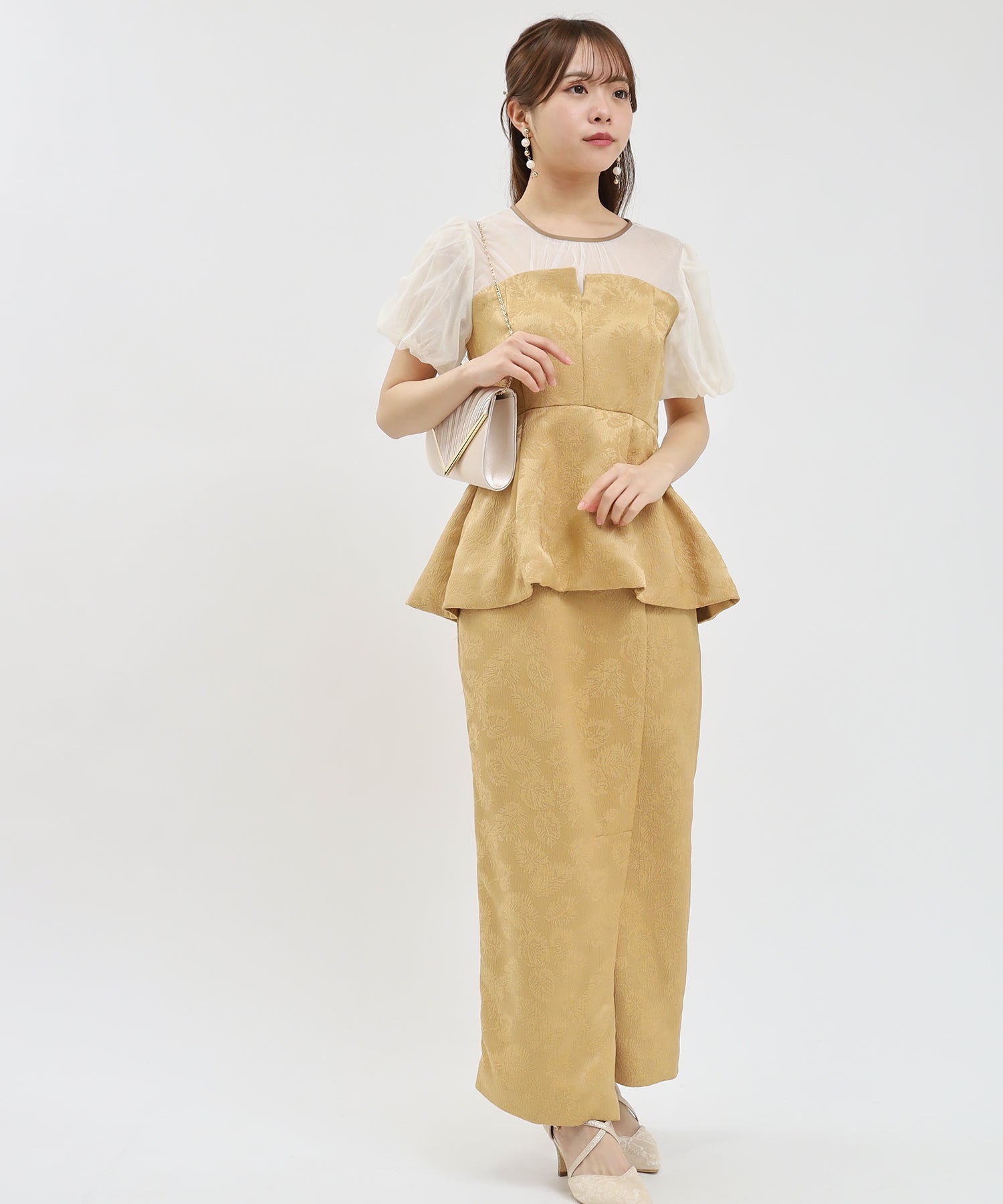 イエロー model:155cm/骨格ウェーブ 着用サイズ:M
