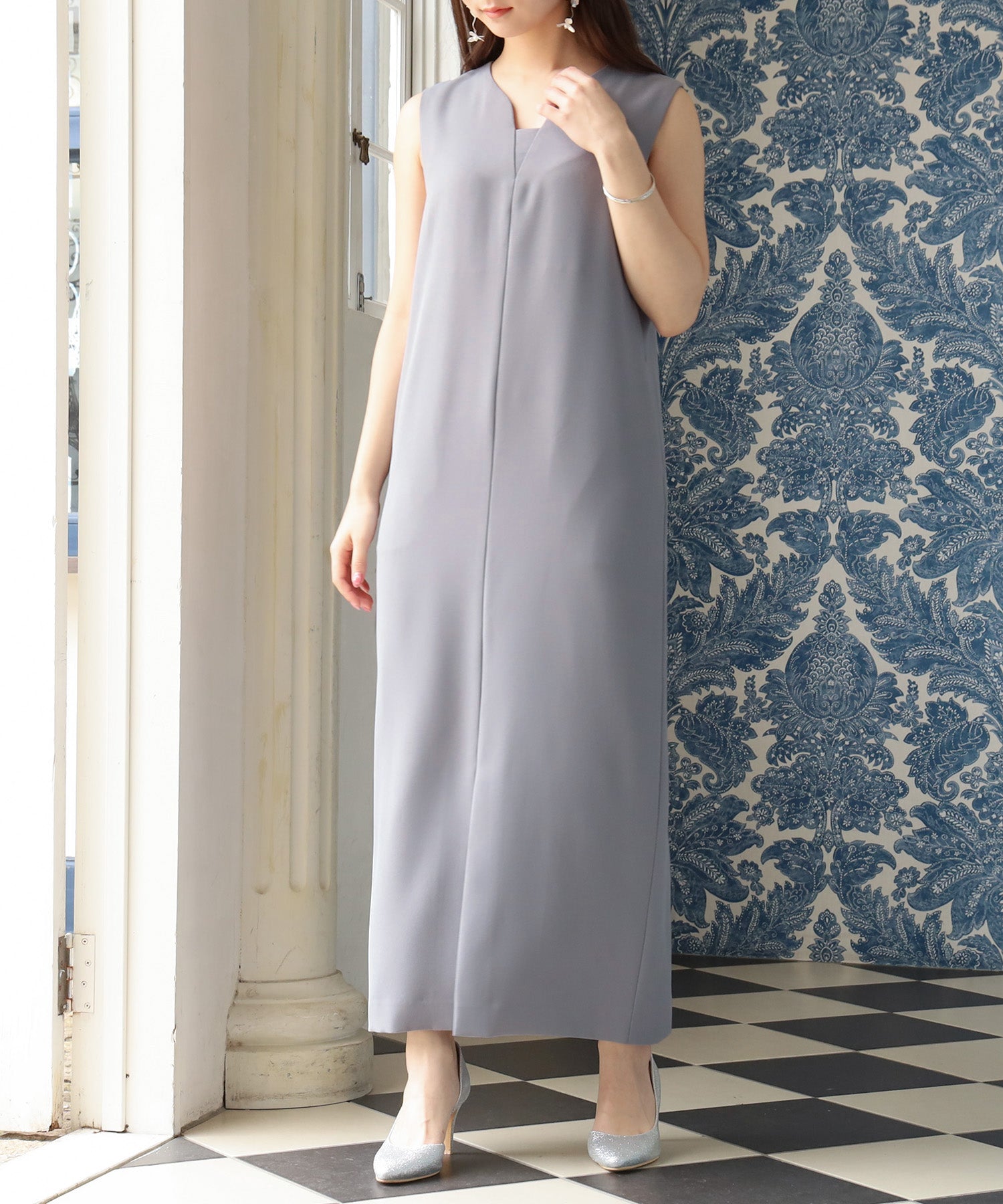 ブルー model:160cm/骨格ウェーブ 着用サイズ:M
