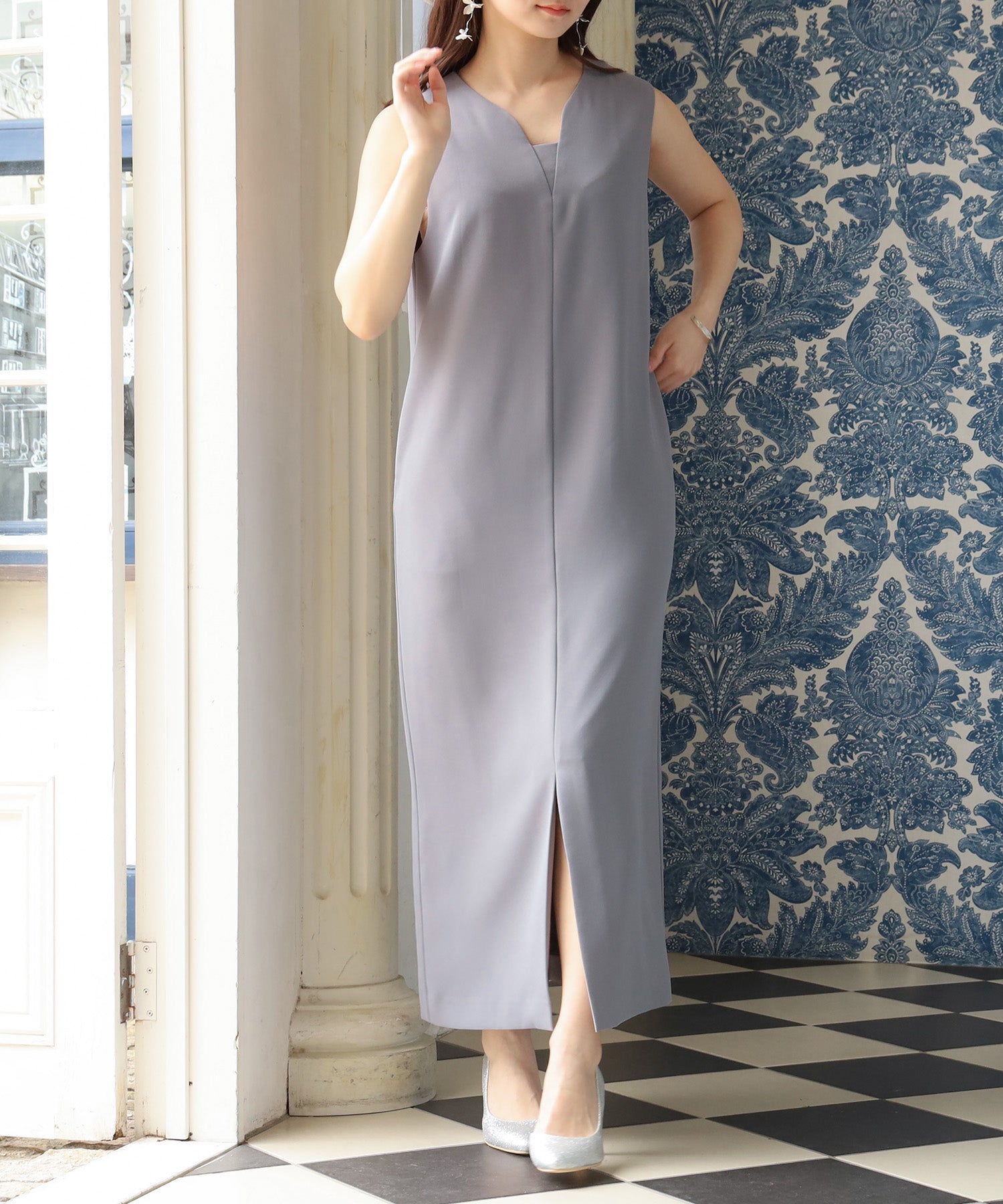 ブルー model:160cm/骨格ウェーブ 着用サイズ:M