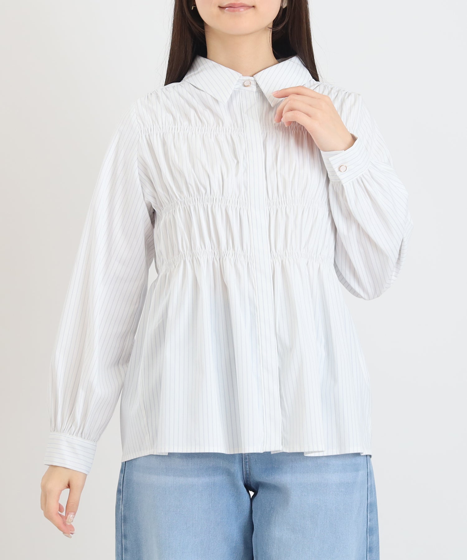 アイボリー(ストライプ) model:160 着用サイズ:M