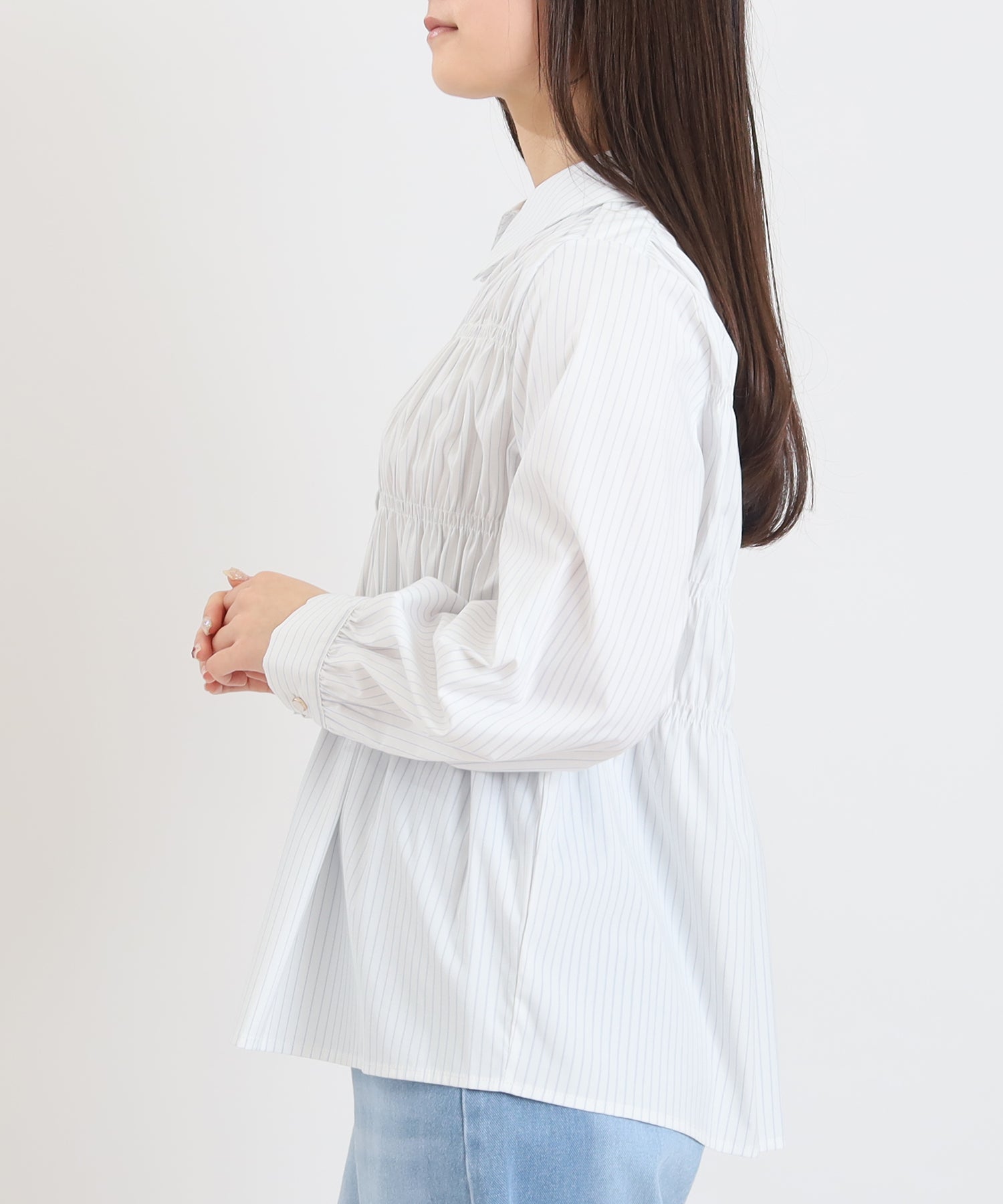 アイボリー(ストライプ) model:160 着用サイズ:M