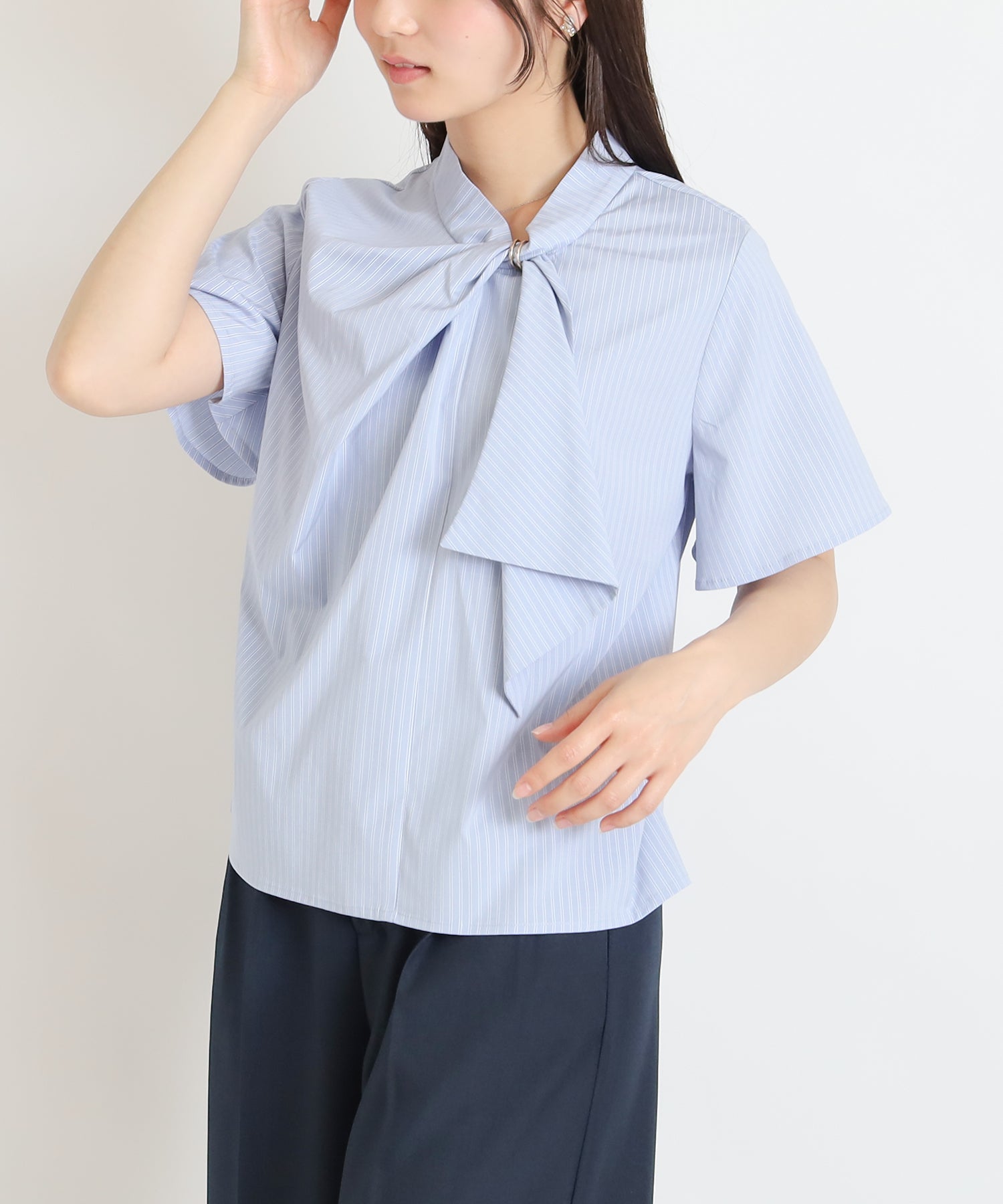 ホワイト×サックス model:160cm 着用サイズ:M