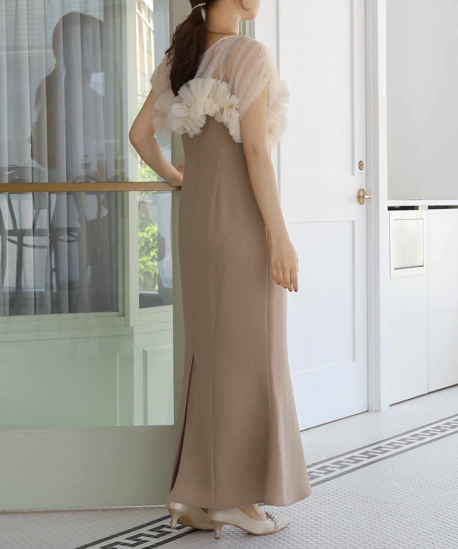 ベージュ model:155cm/骨格ウェーブ 着用サイズ:M