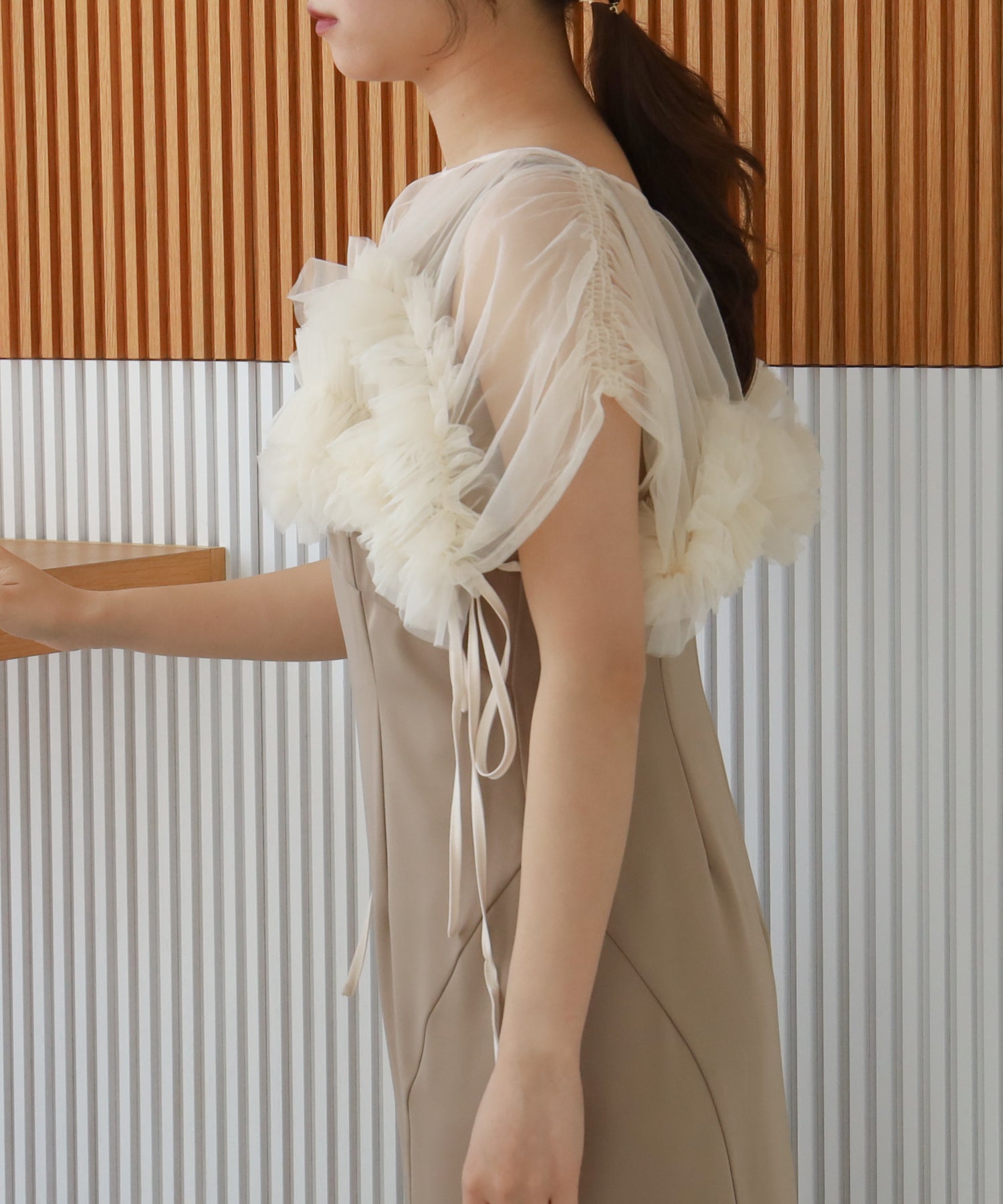 ベージュ model:155cm/骨格ウェーブ 着用サイズ:M