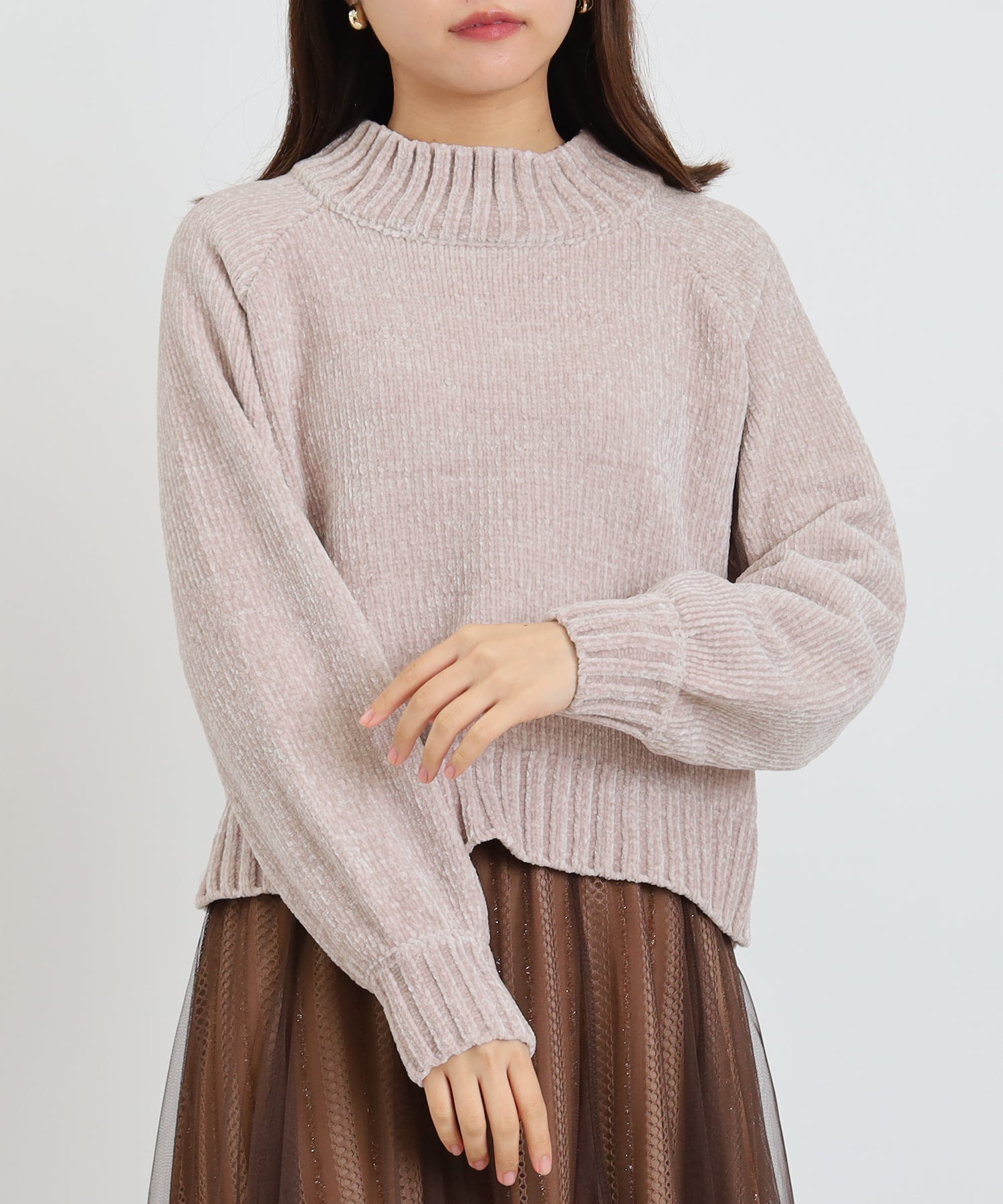 ピンクベージュ MODEL:156 着用サイズ:M