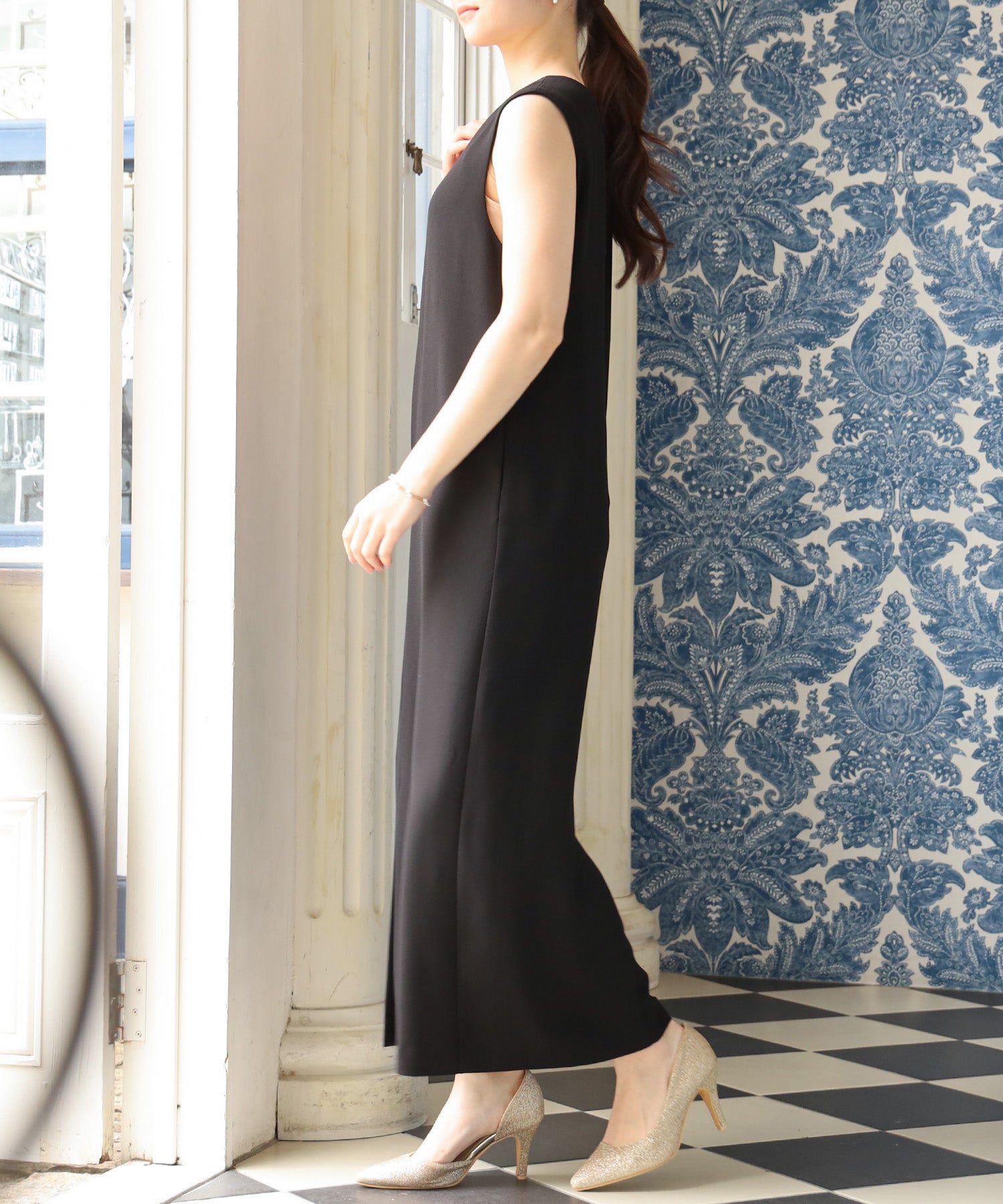 ブラック model:160cm/骨格ウェーブ 着用サイズ:M