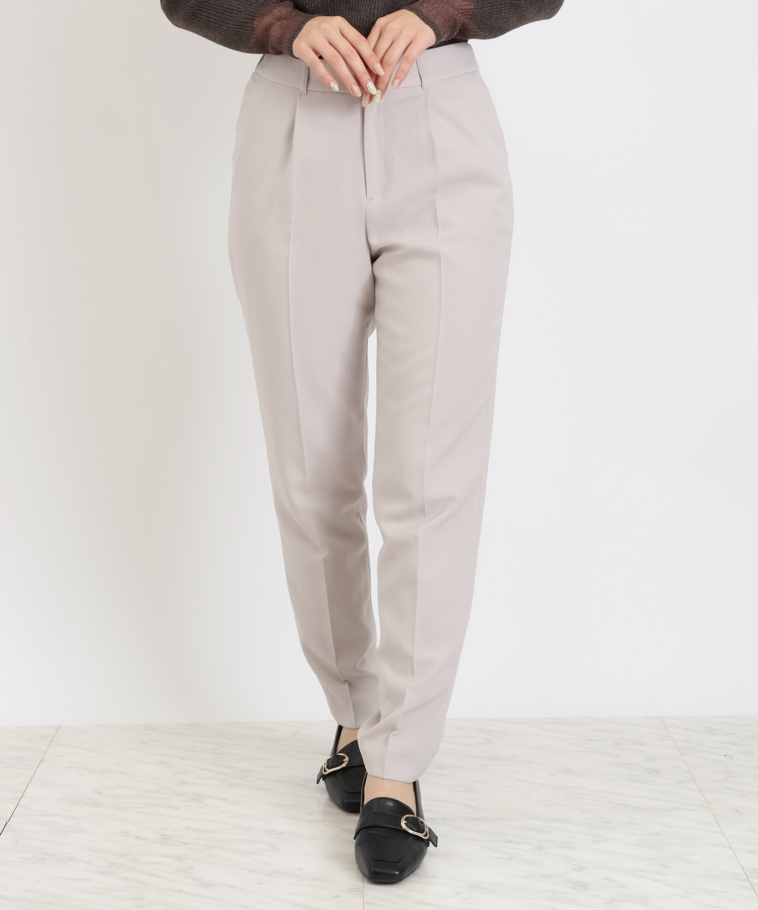 ウール調テーパードパンツ(セットアップスーツ対応)