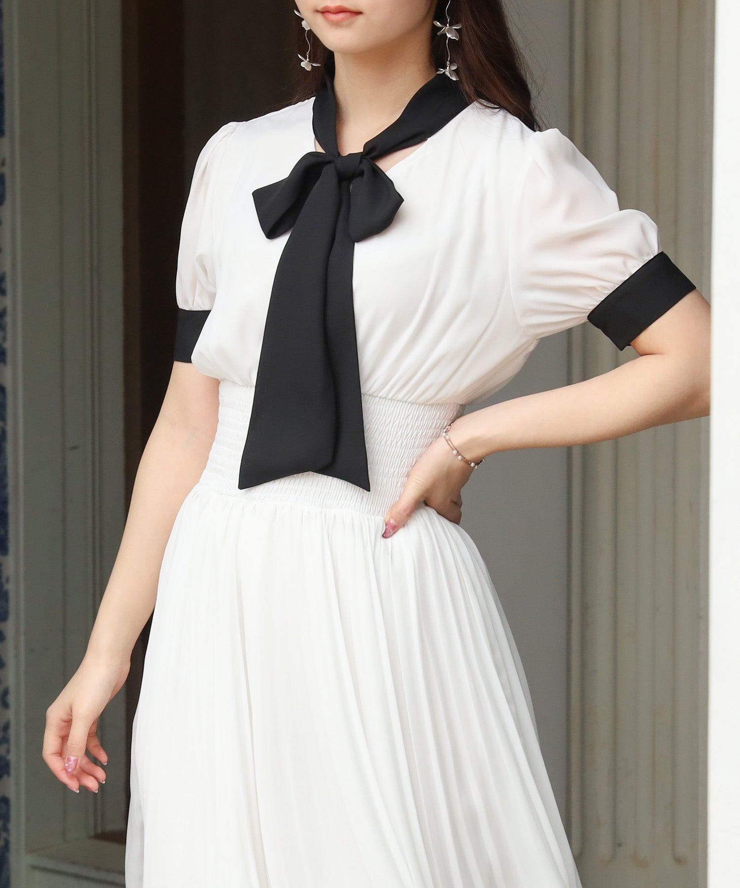 ホワイト model:160cm/骨格ウェーブ 着用サイズ:M