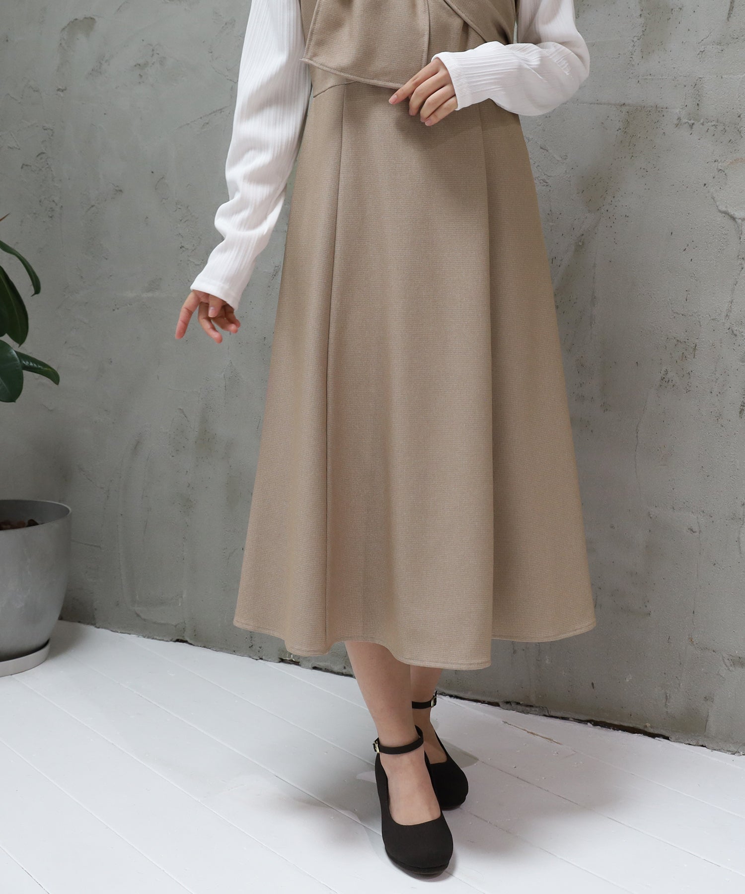 ベージュ model:155 着用サイズ:M