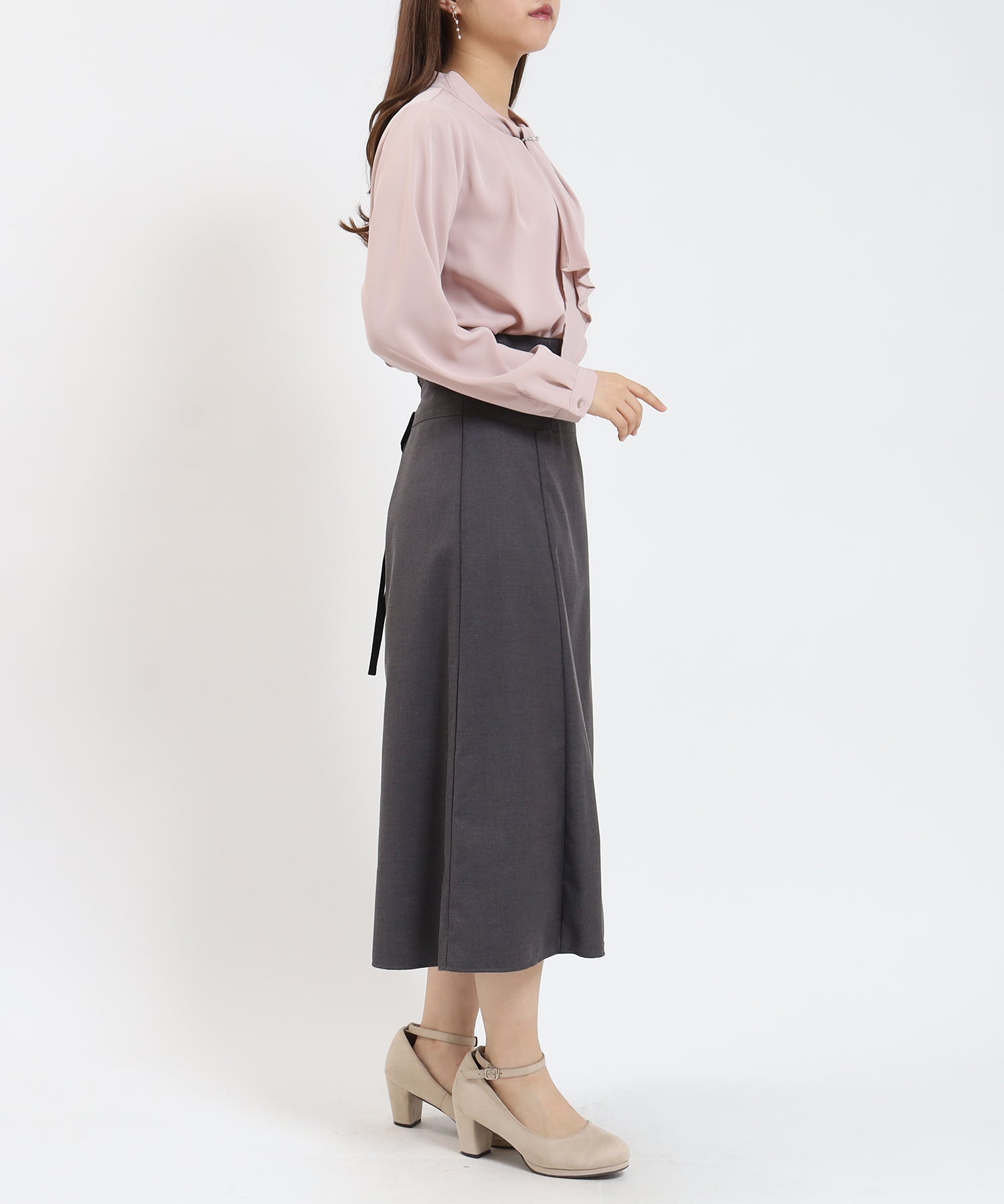 ピンクベージュ model:155 着用サイズ:M