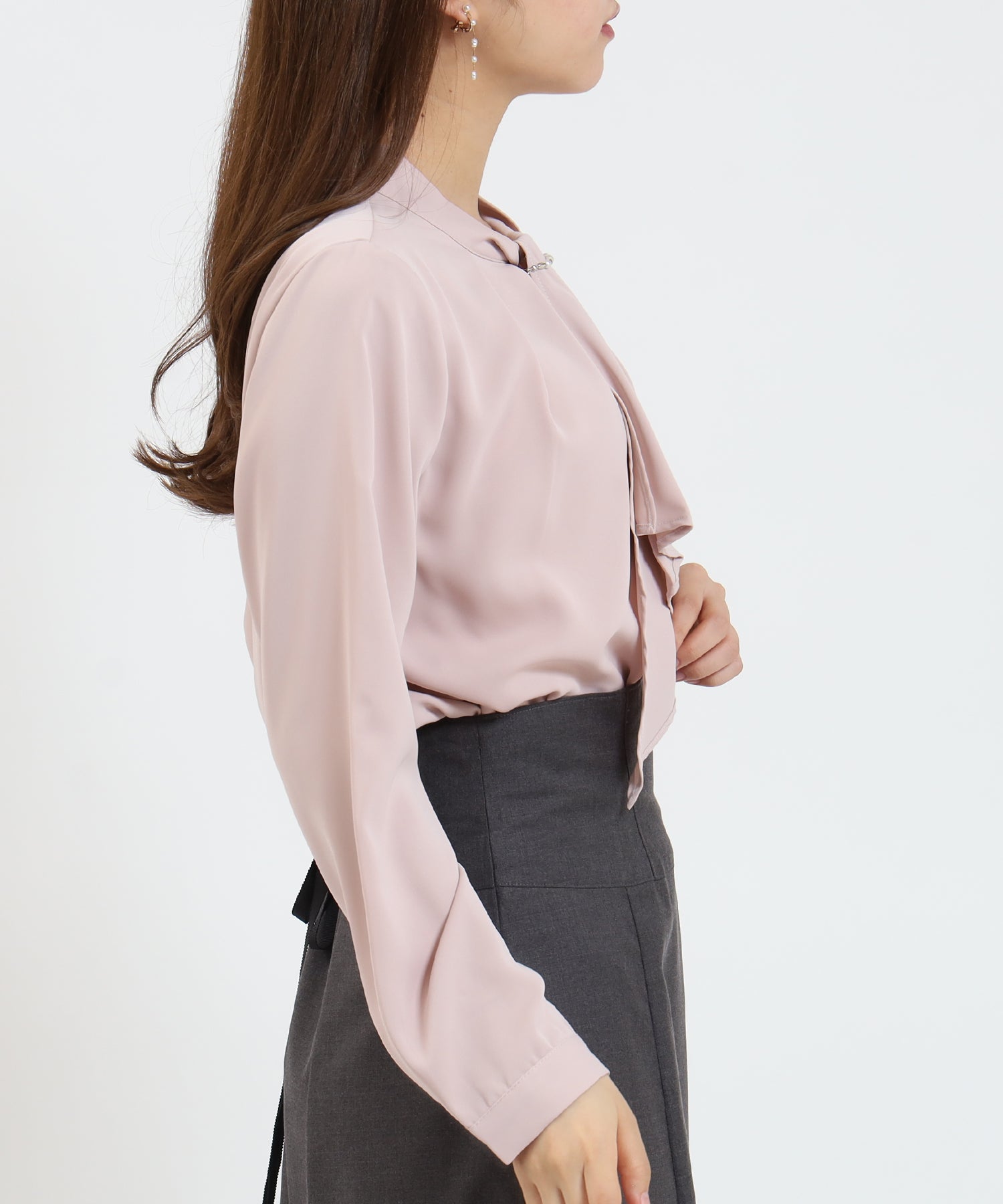 ピンクベージュ model:155 着用サイズ:M