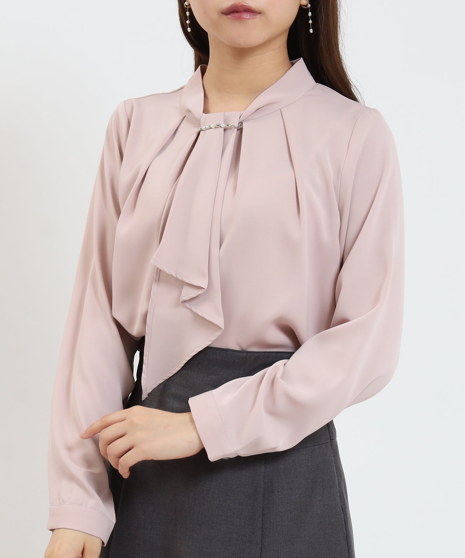 ピンクベージュ model:155 着用サイズ:M