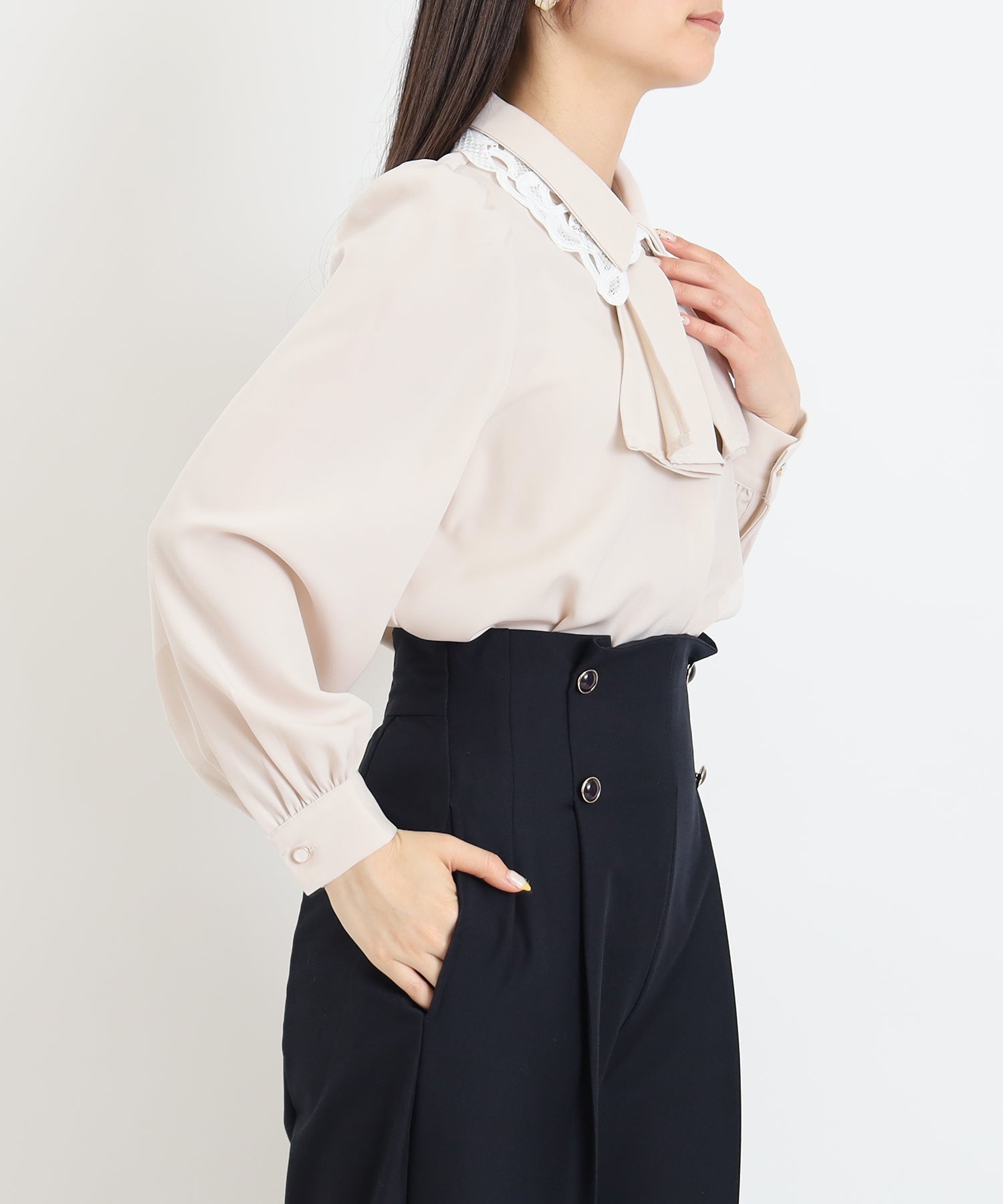 ピンクベージュ model:160cm 着用サイズ:M