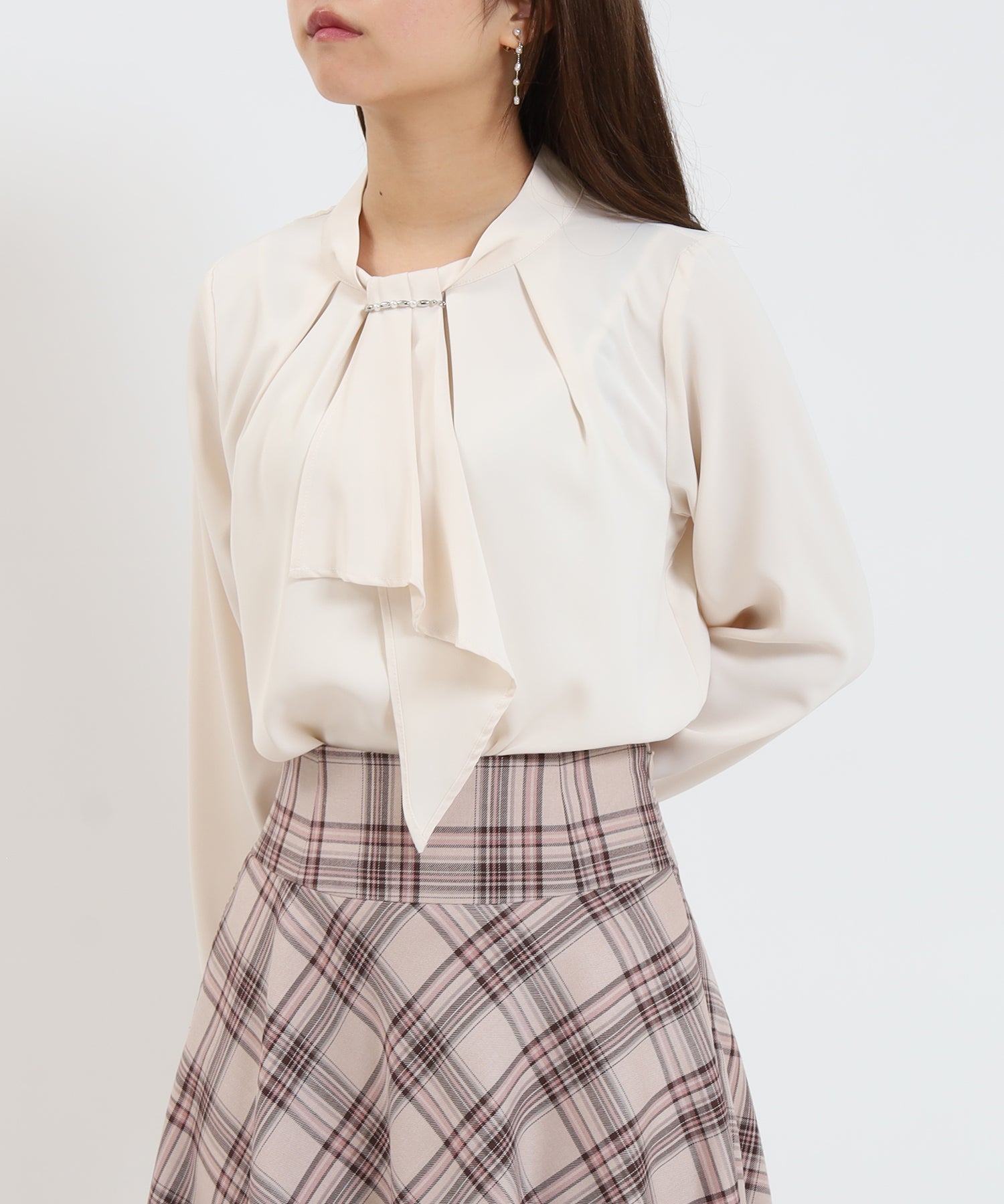 ベージュ model:155 着用サイズ:M