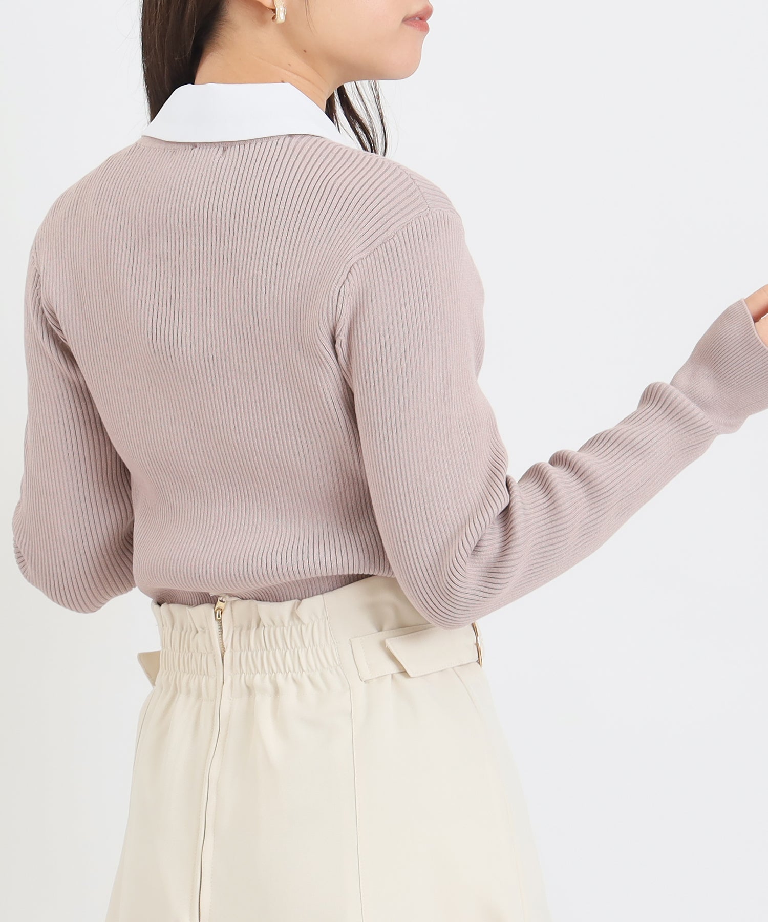 ピンクベージュ model:156cm 着用サイズ:M