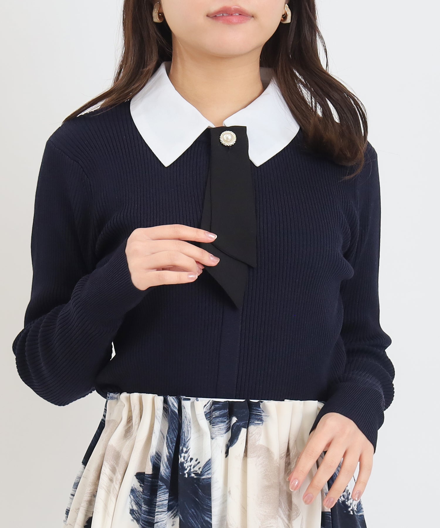 ネイビー(襟ホワイト) model:156cm 着用サイズ:M