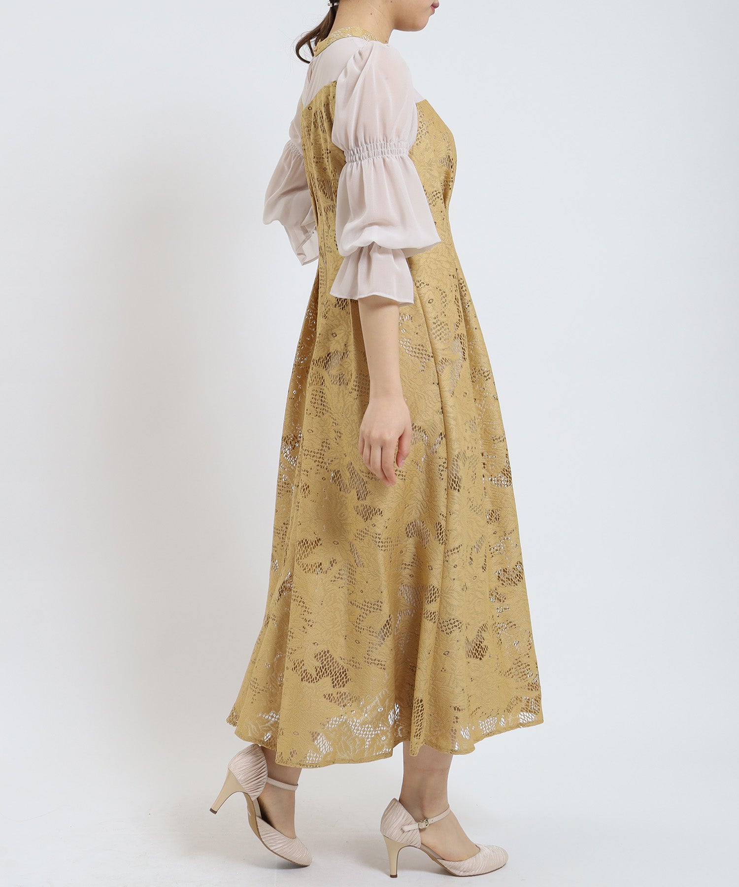 イエロー model:155cm/骨格ウェーブ 着用サイズ:M