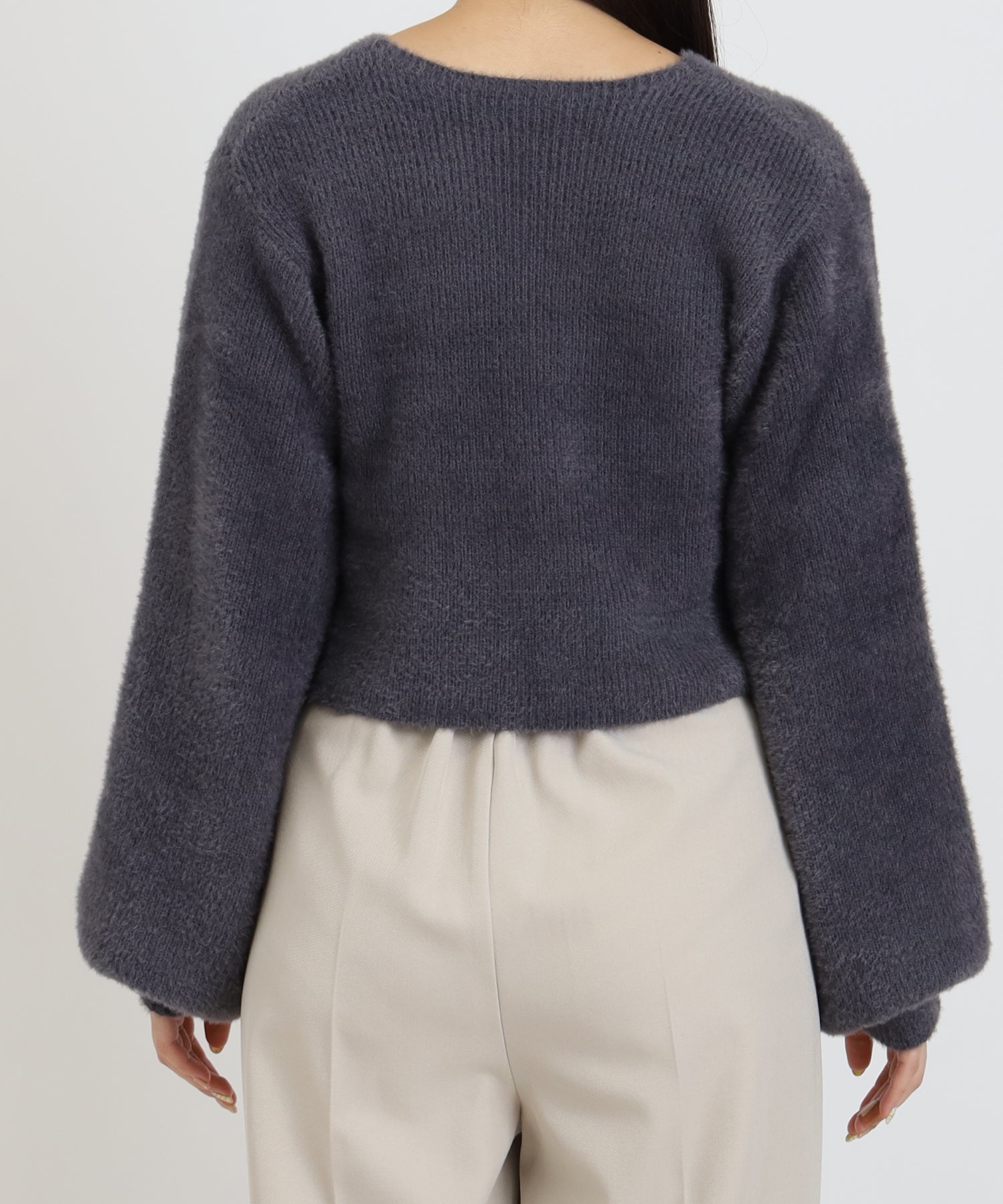 シャギーカシュクールニット