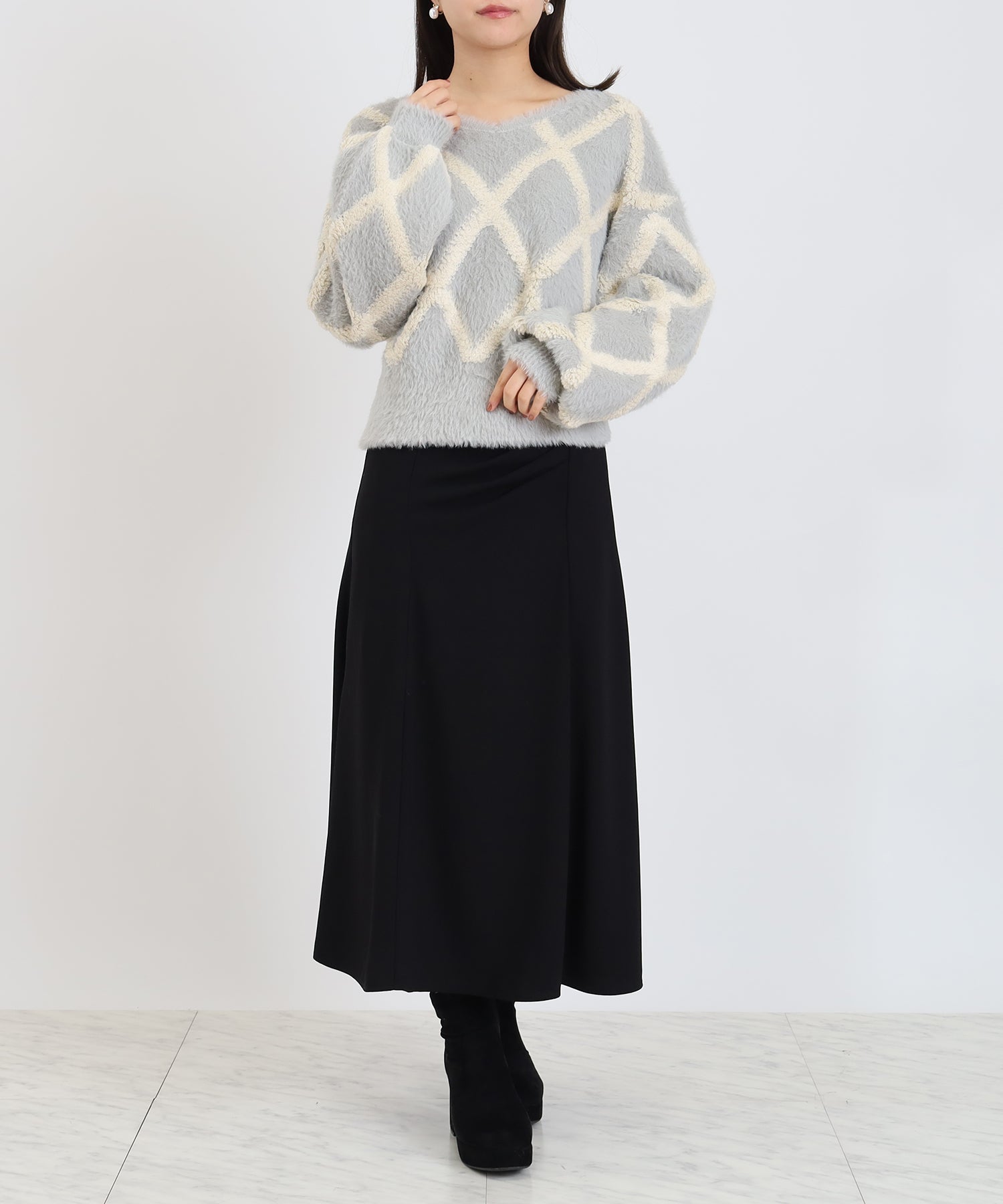 ライトグレー model:156 着用サイズ:M