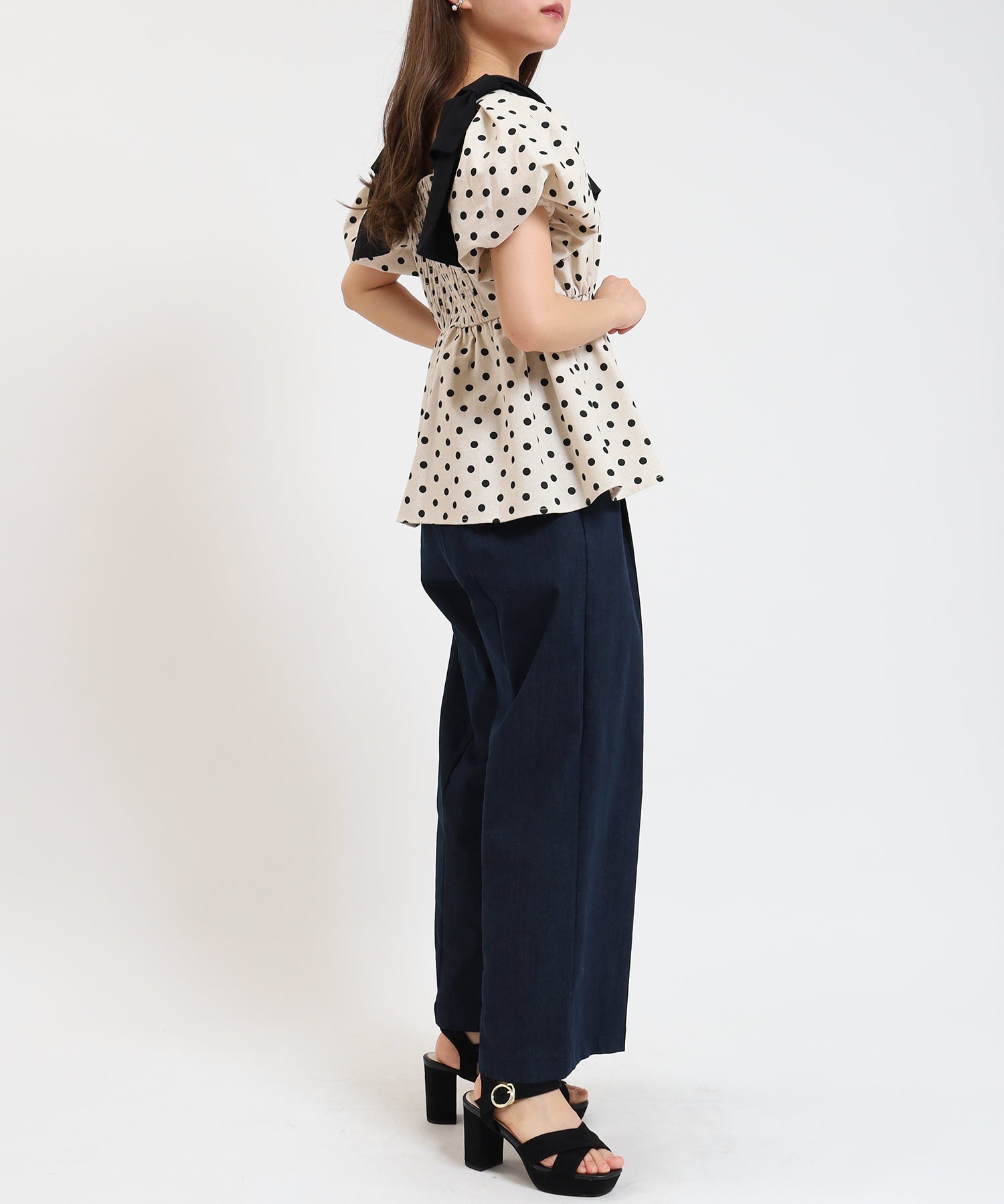 ベージュ model:155cm/骨格ウェーブ 着用サイズ:M