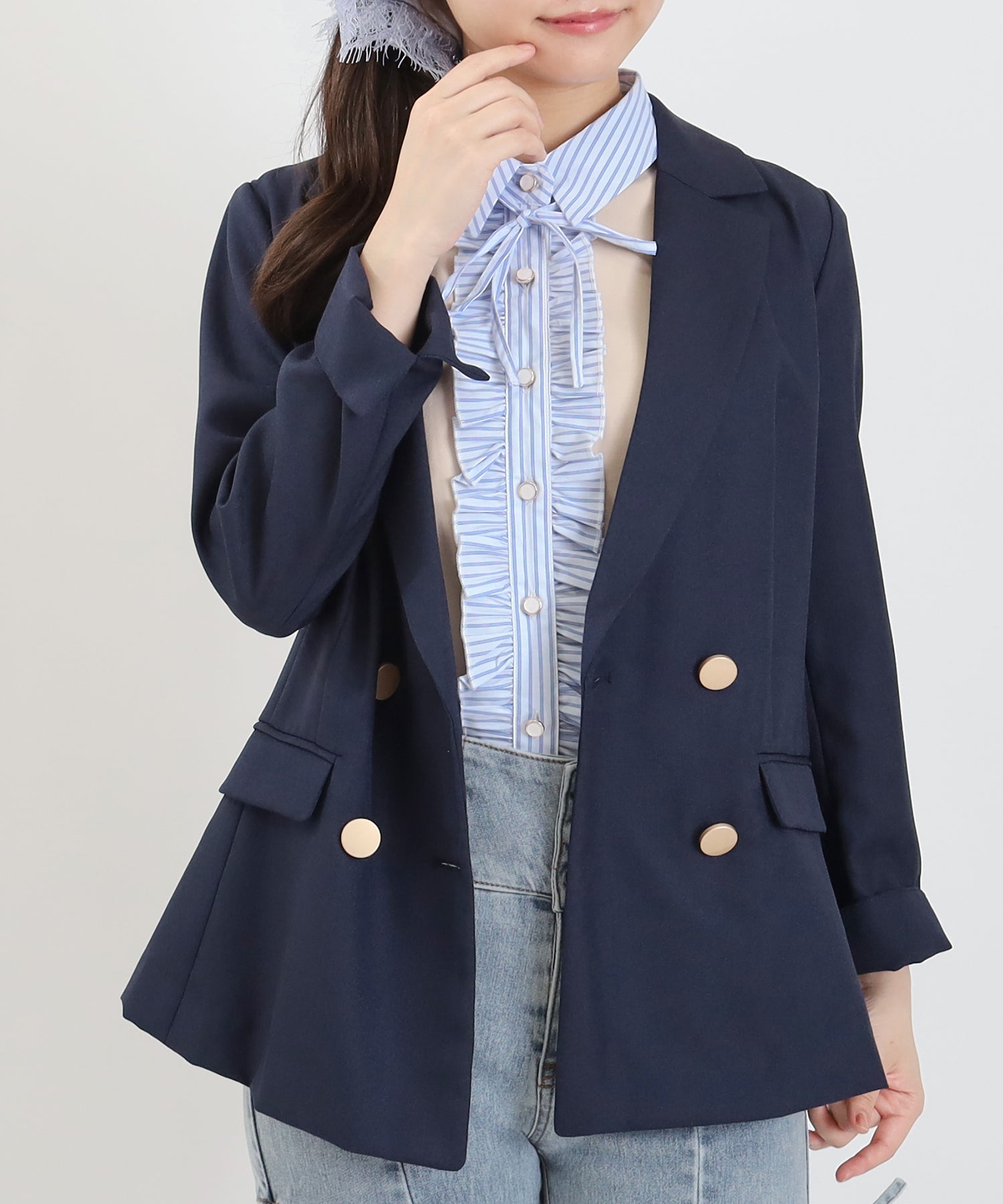ネイビー model:156cm 着用サイズ:S