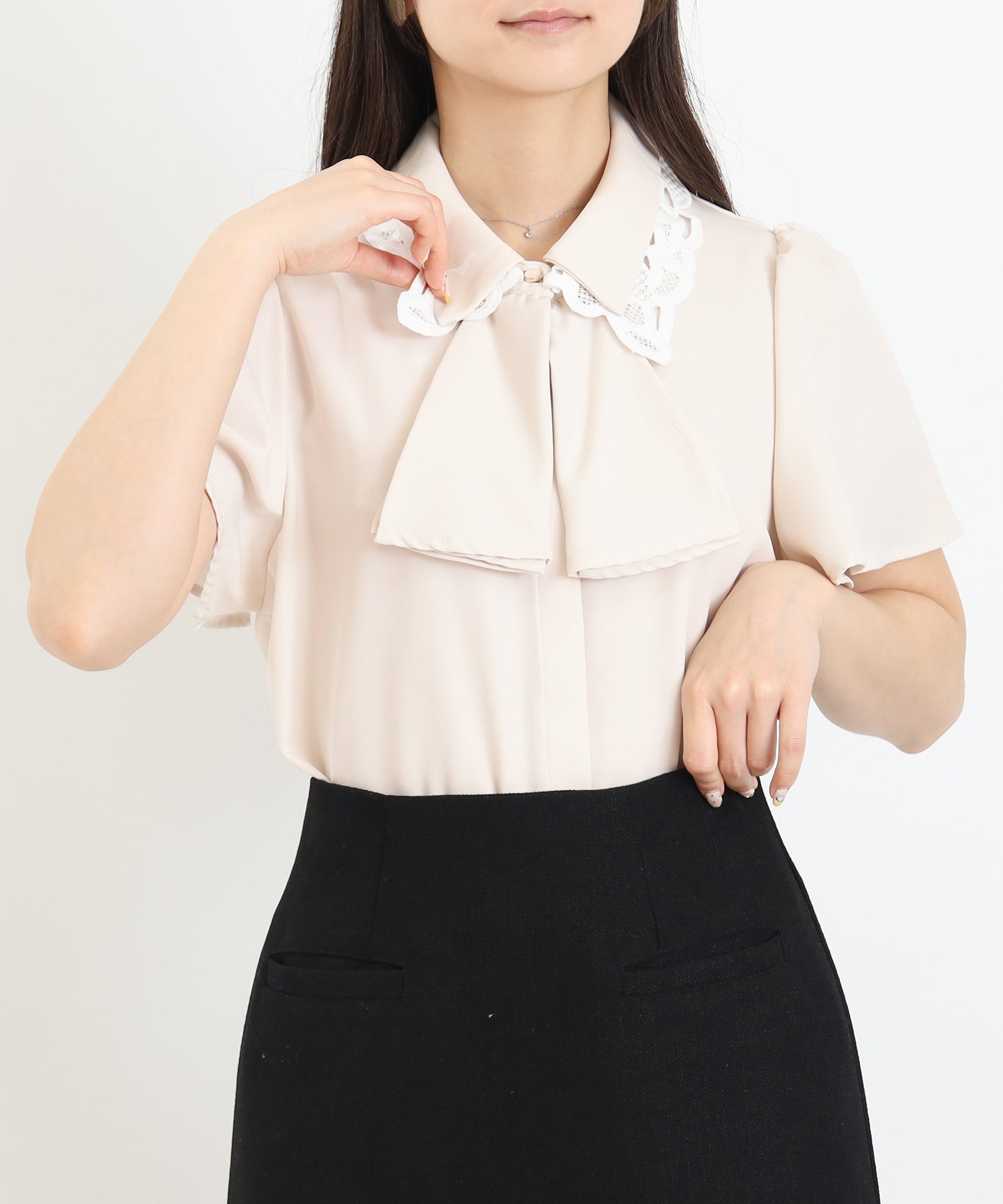 ピンクベージュ model:160cm 着用サイズ:M
