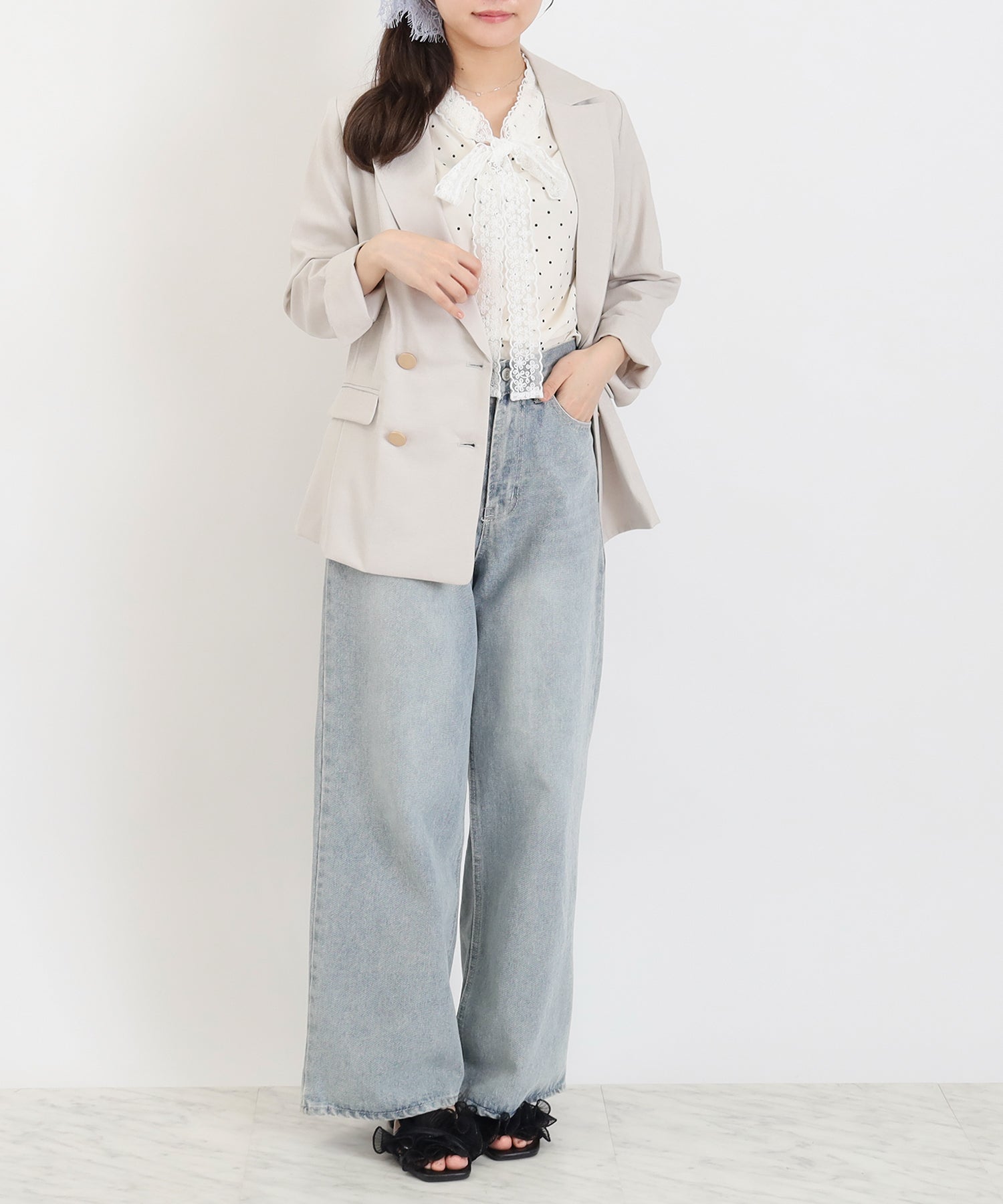 ライトグレー model:156cm 着用サイズ:S