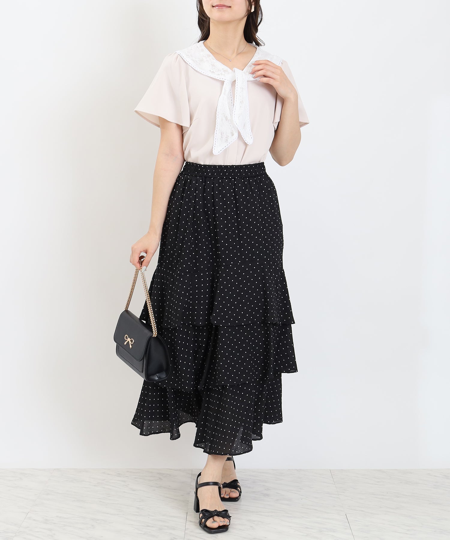 ピンクベージュ model:160cm 着用サイズ:M