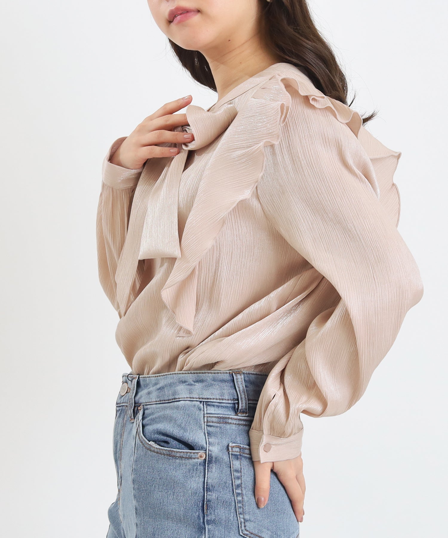 ピンクベージュ model:156 着用サイズ:M